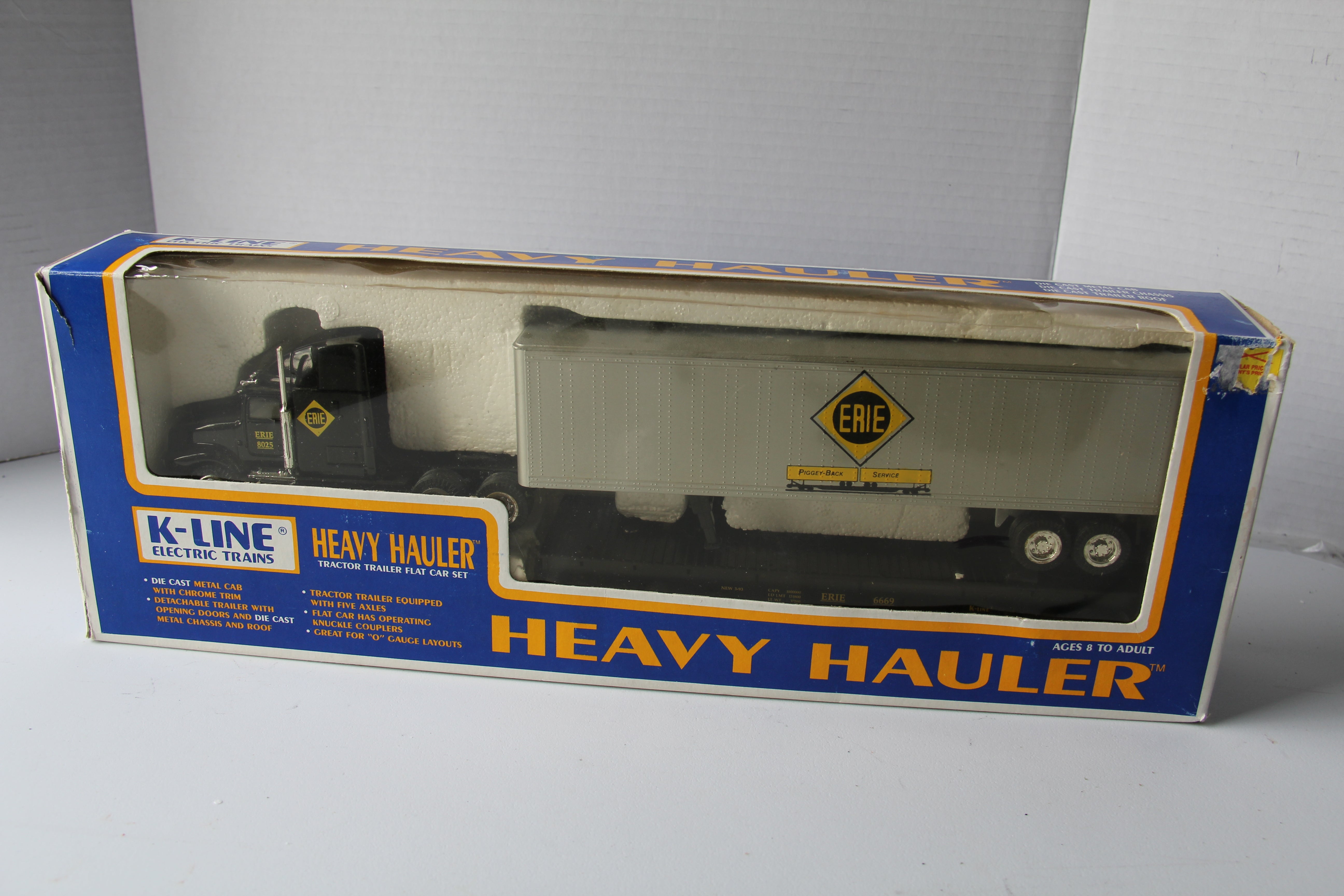 K Line Erie Die-Cast Heavy Hauler Flatcar Set -Second hand-M2631