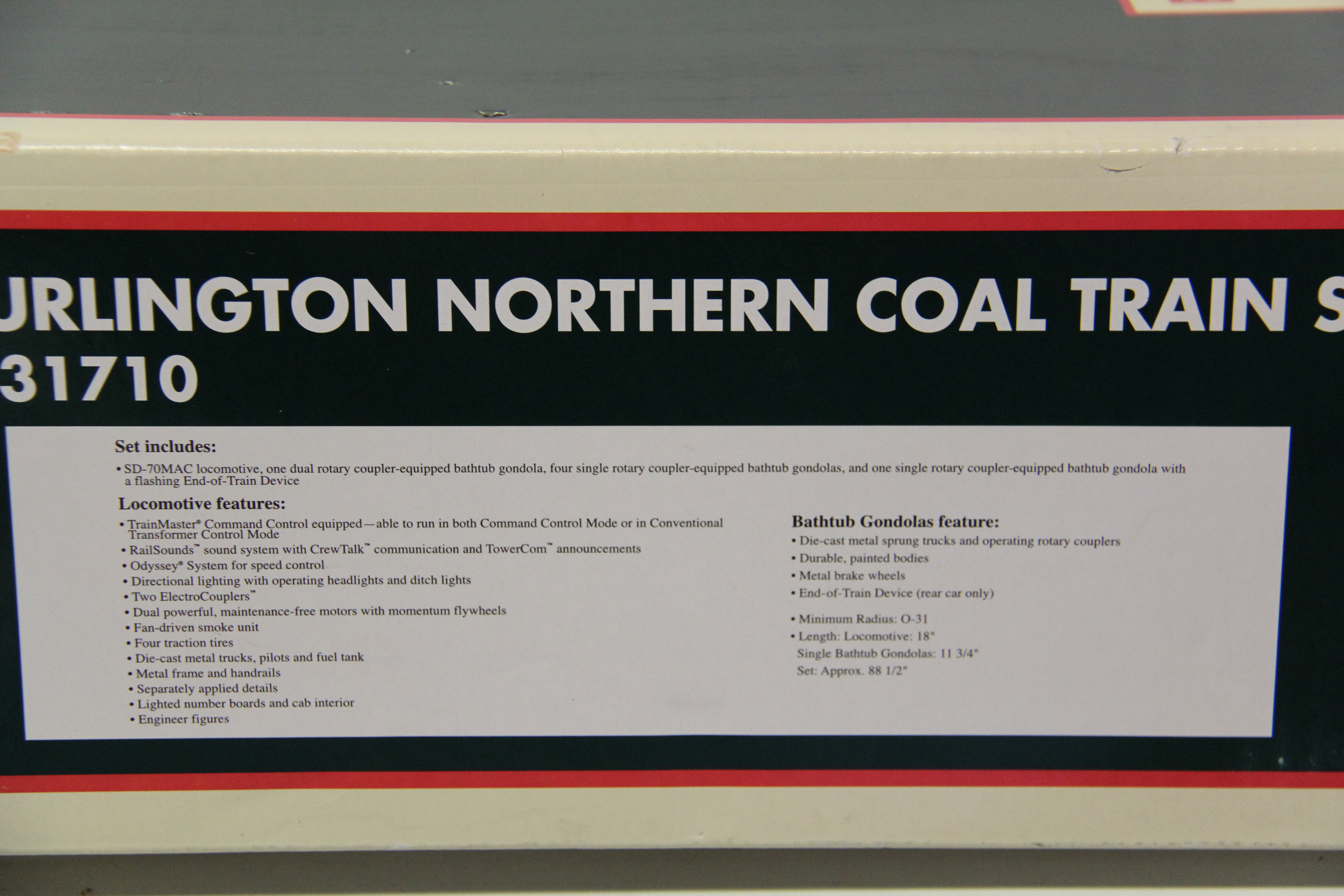 Lionel 6-31710 Burlington Northern Coal Train Set-Second hand-M7034