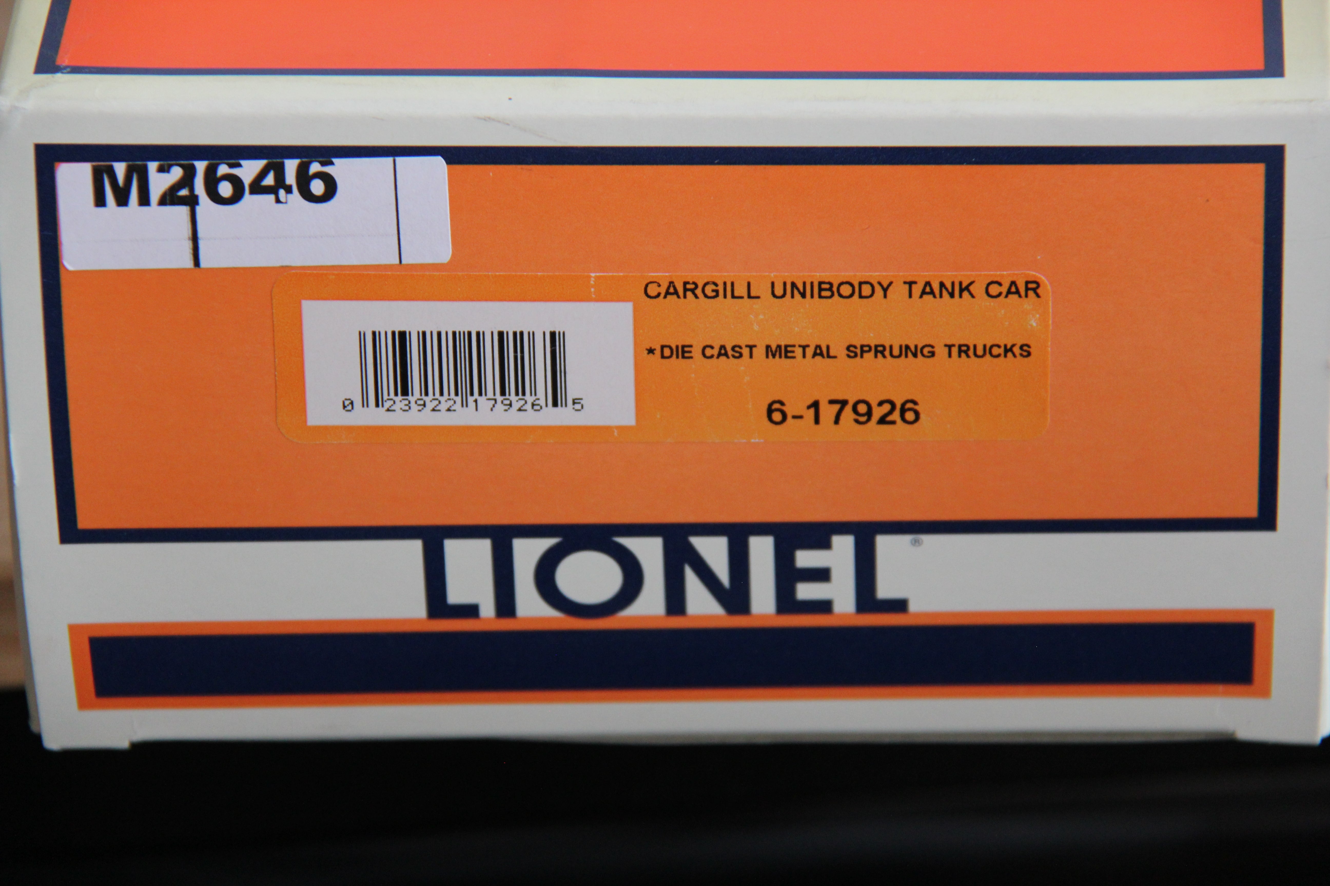 Lionel 6-17926 Cargill Unibody Tank Car-Second hand-M2646