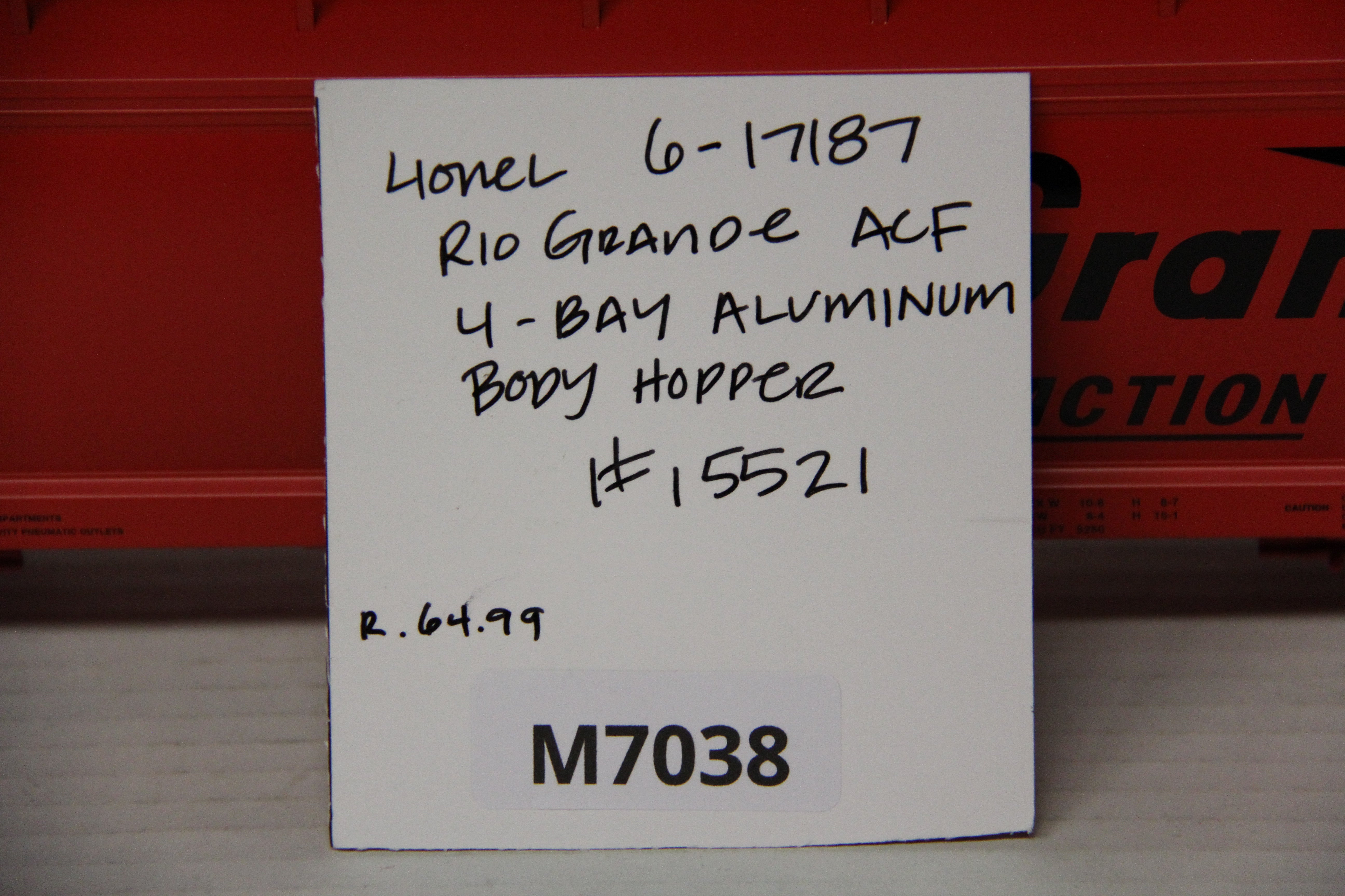 Lionel 6-17187 Rio Grande ACF 4-Bay Aluminum Body Hopper #15521-Second hand-M7038