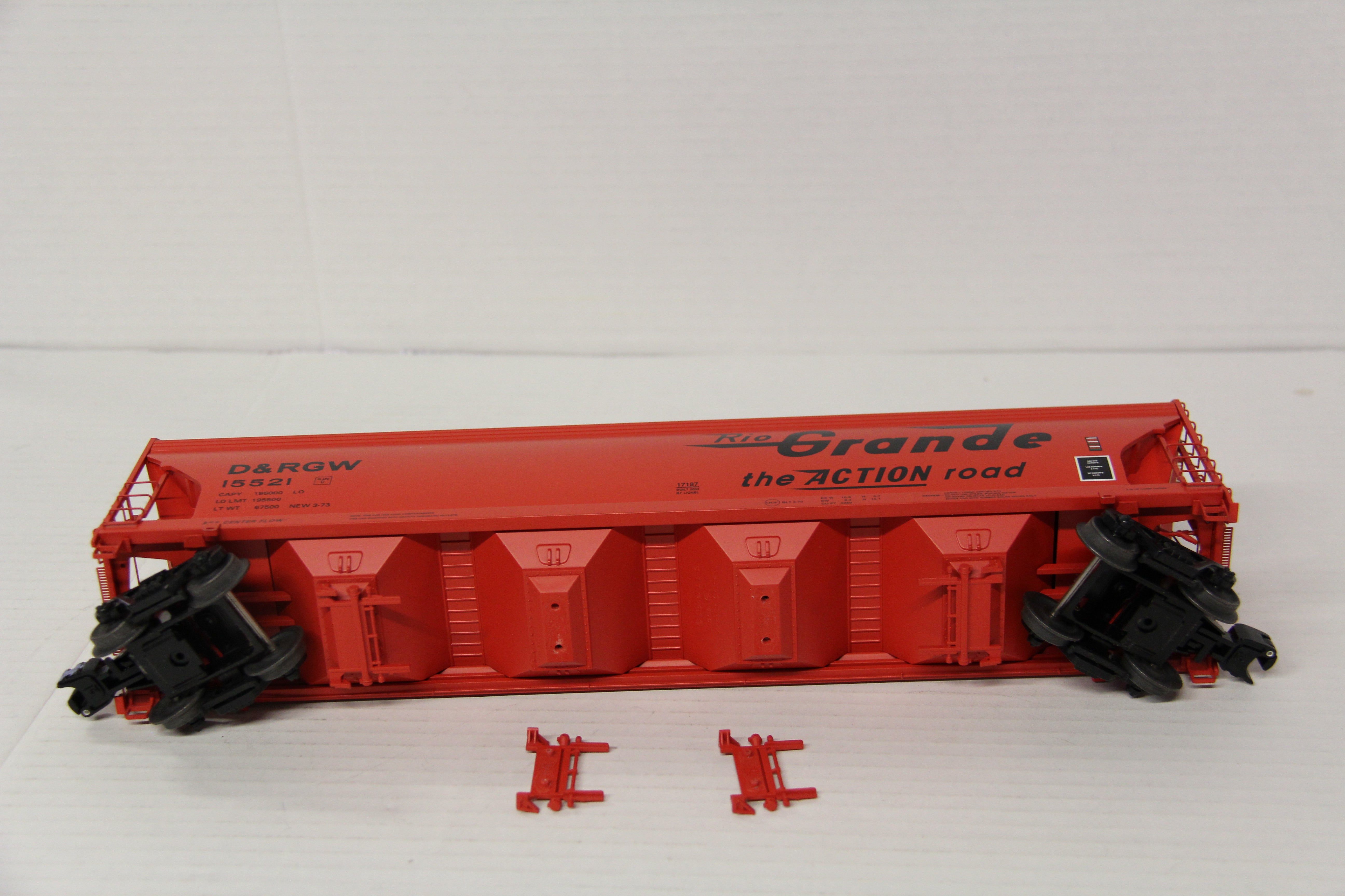Lionel 6-17187 Rio Grande ACF 4-Bay Aluminum Body Hopper #15521-Second hand-M7038