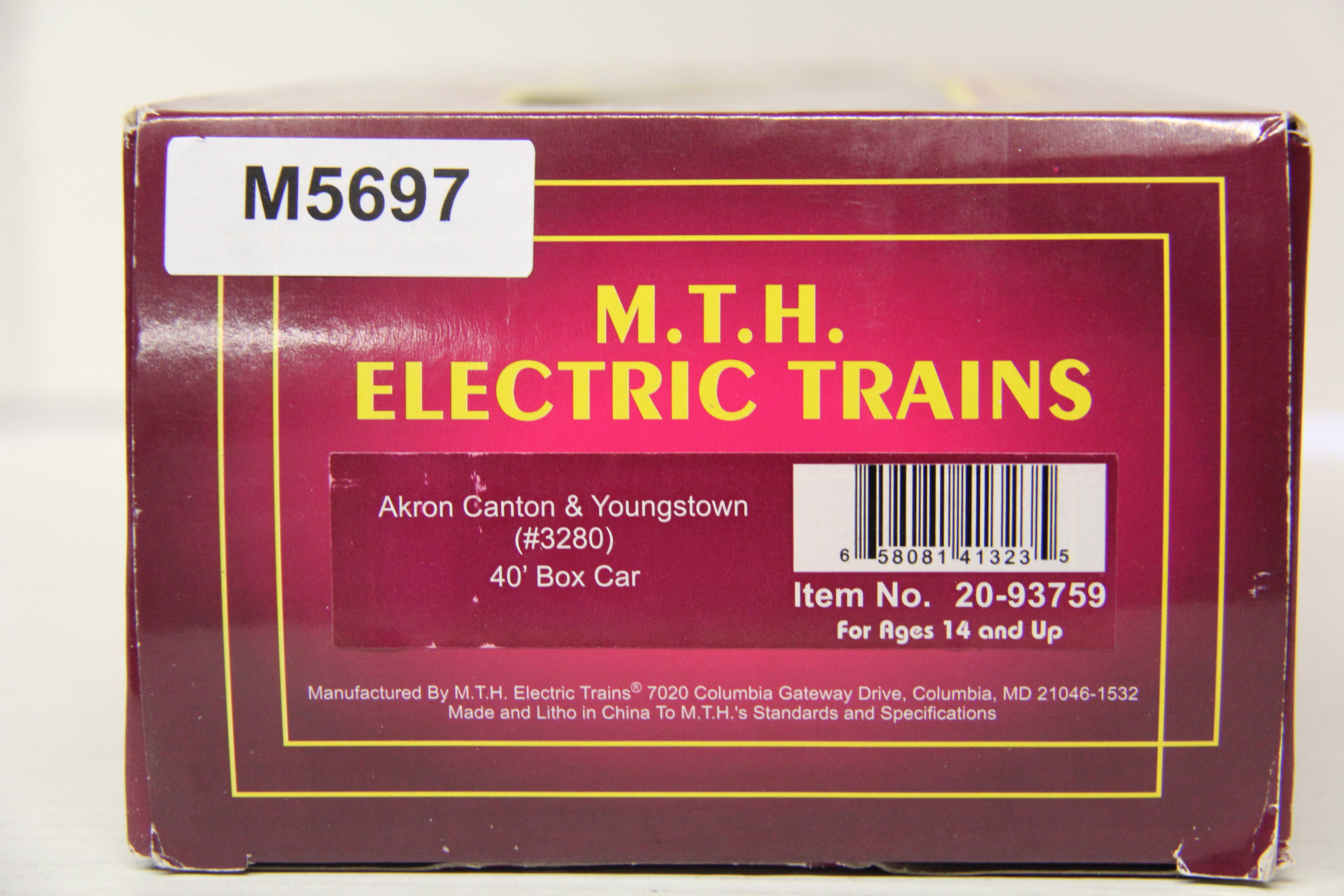 MTH 20-93759 Akron Canton & Youngstown #3280 40' Box Car-Second hand-M5697