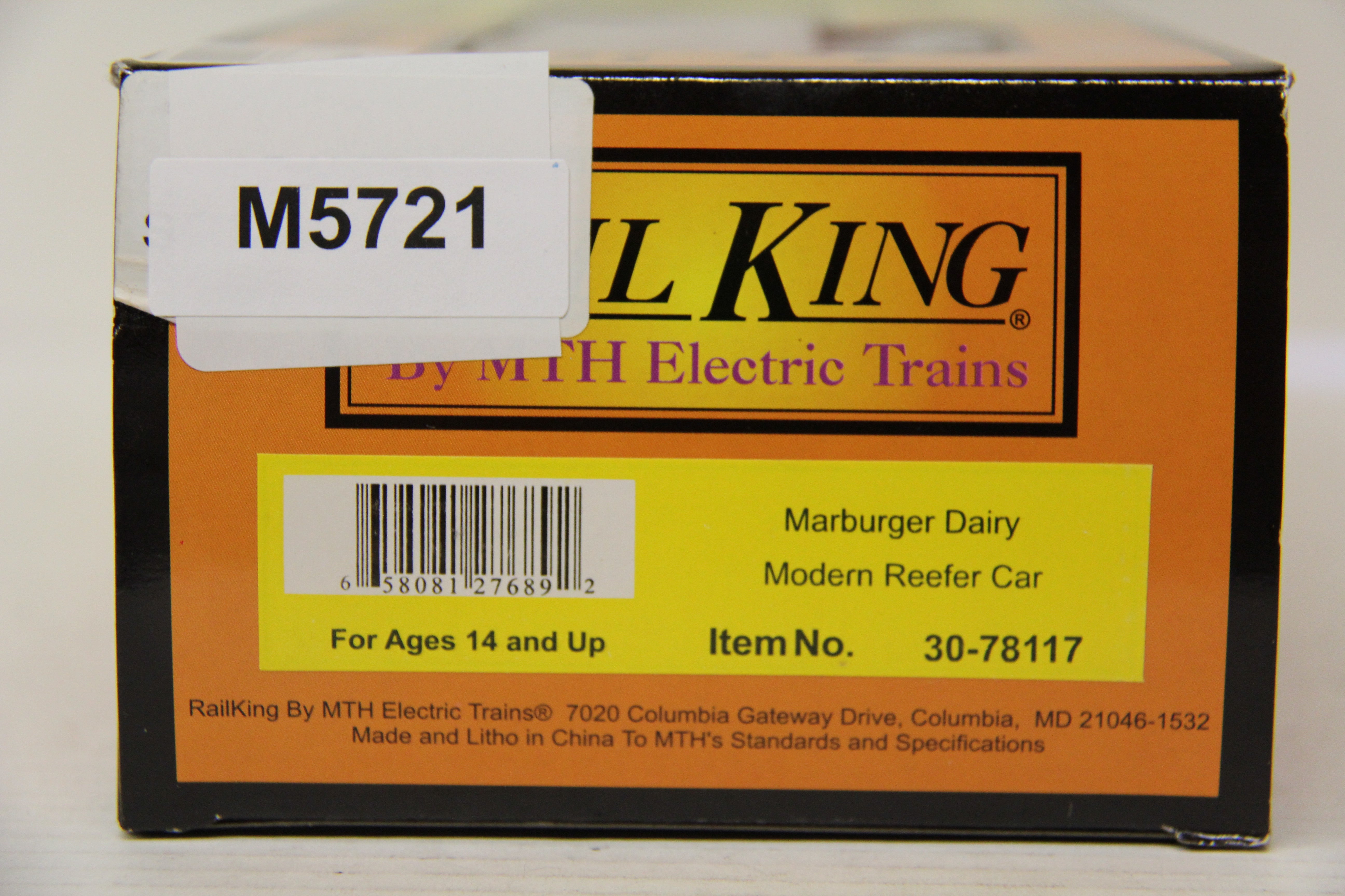 Rail King 30-78117 Marburger Dairy Modern Reefer Car-Second hand-M5721