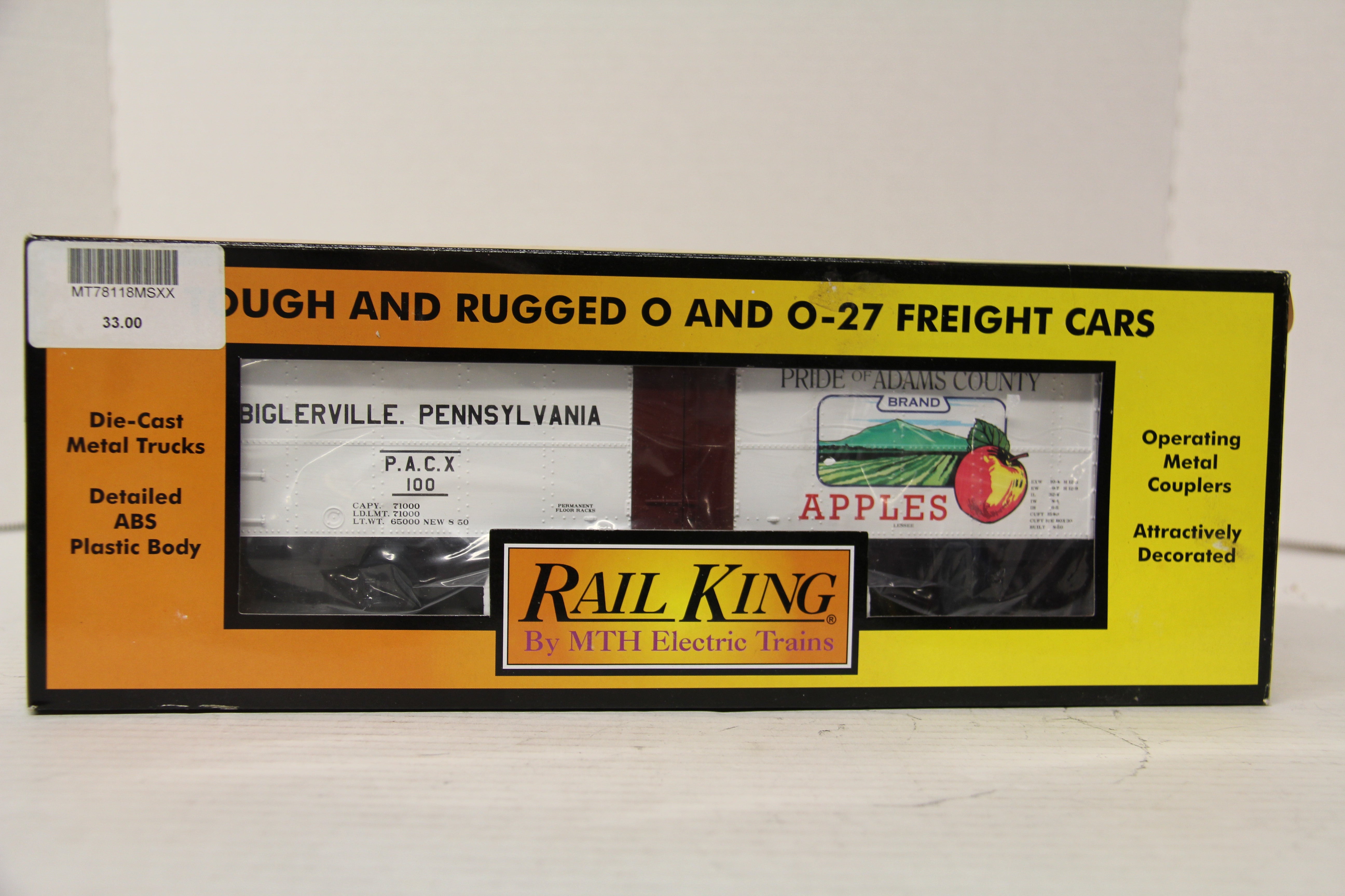 Rail King 30-78118 Adam's County Apples Modern Reefer Car-Second hand-M5723