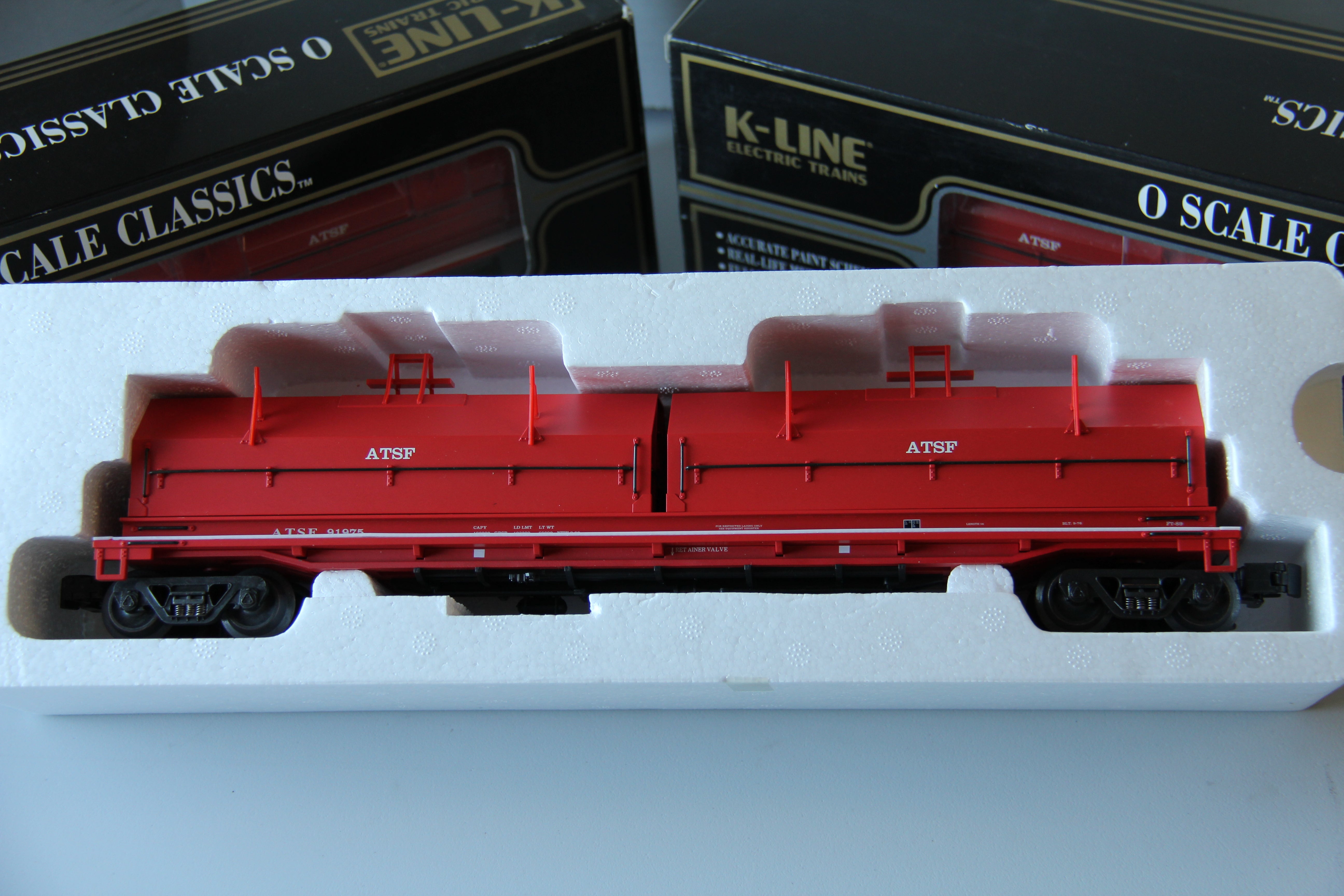 K-Line K676-1051 ATSF CLASSIC Coil Car with Coal Load-3 Car Set-Second hand-M2676