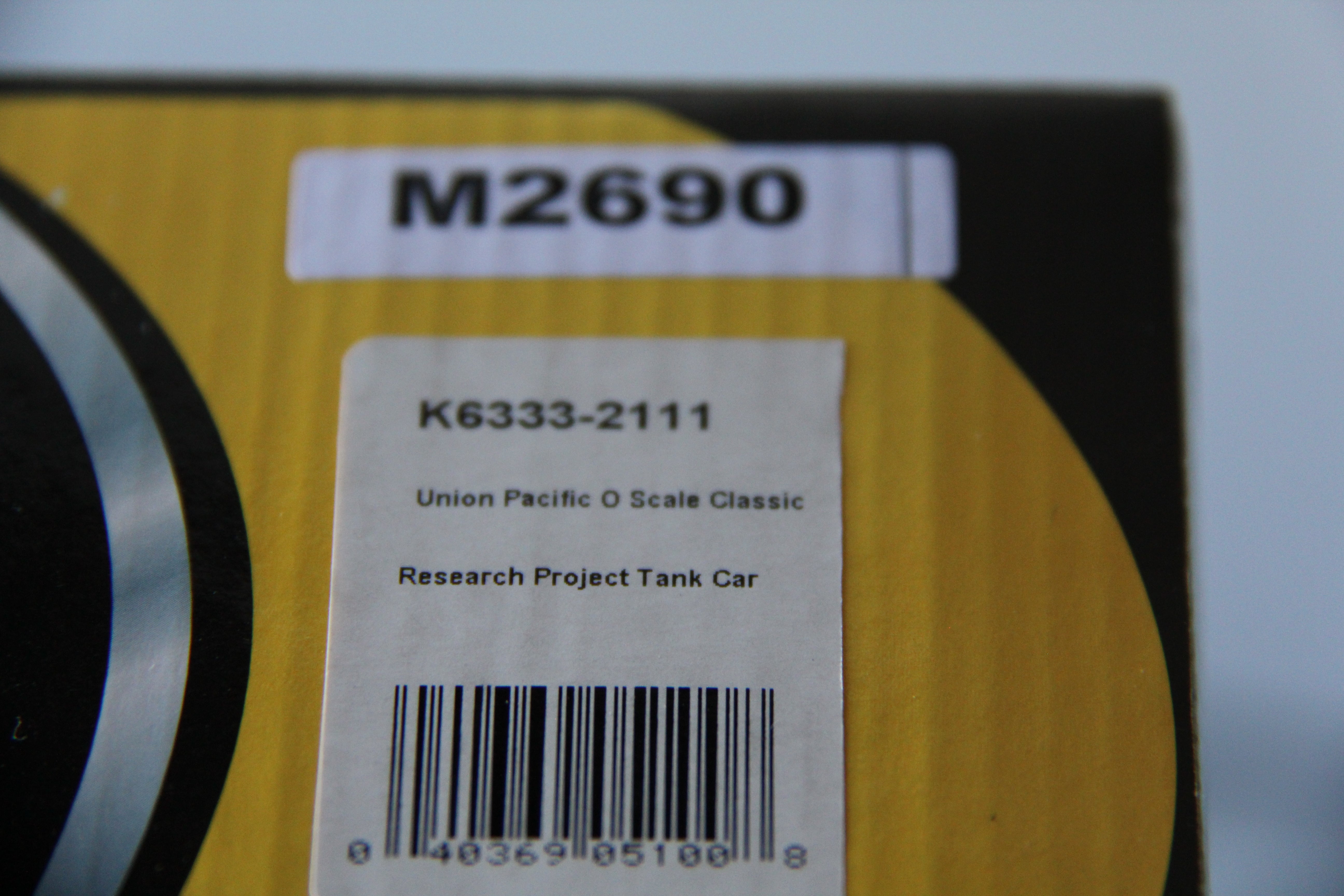 K-Line K6333-2111 Union Pacific Classic Research Project Tank Car-Second hand-M2690