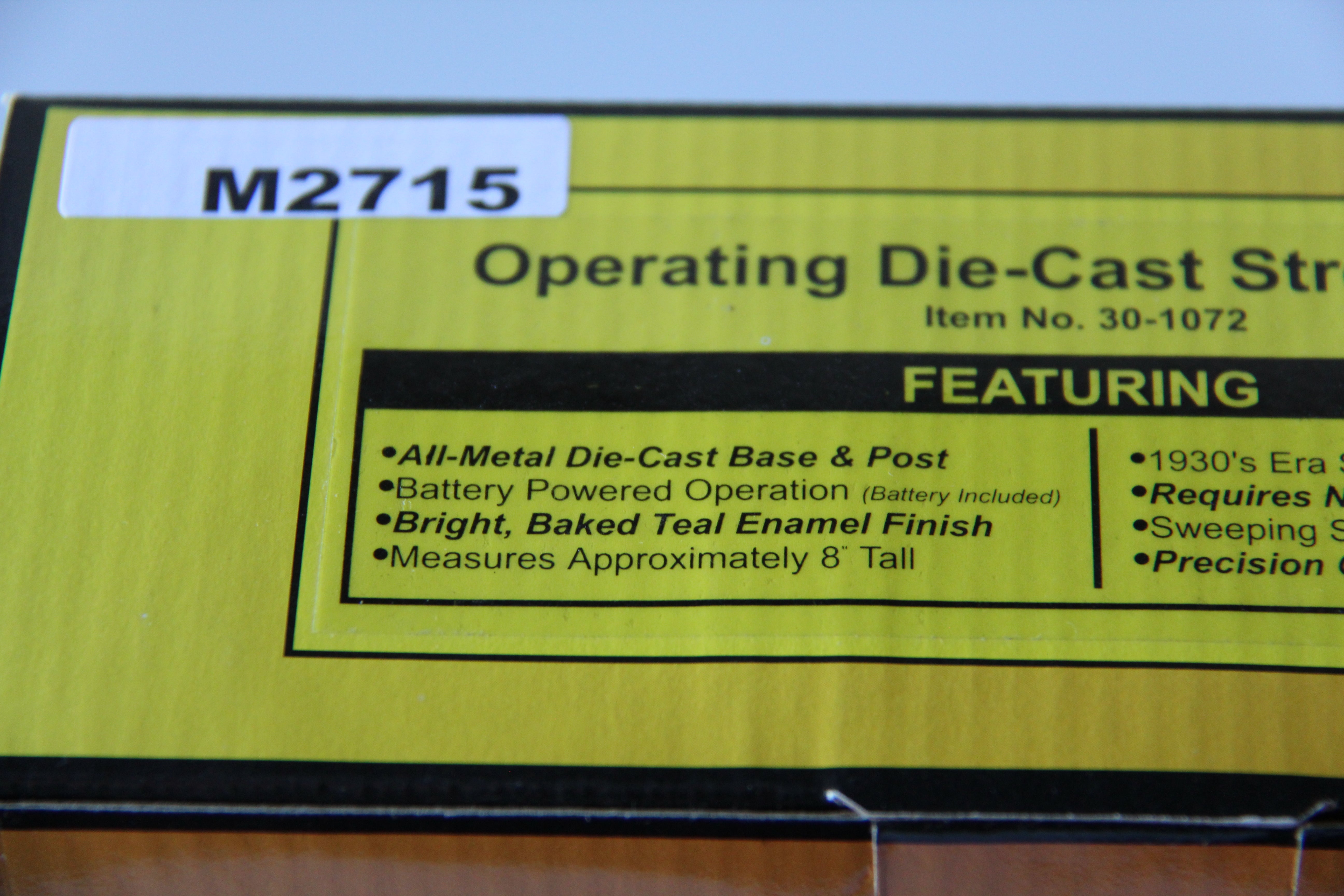 Rail King 30-1072 Operating Die-Cast Street Clock-Second hand-M2715
