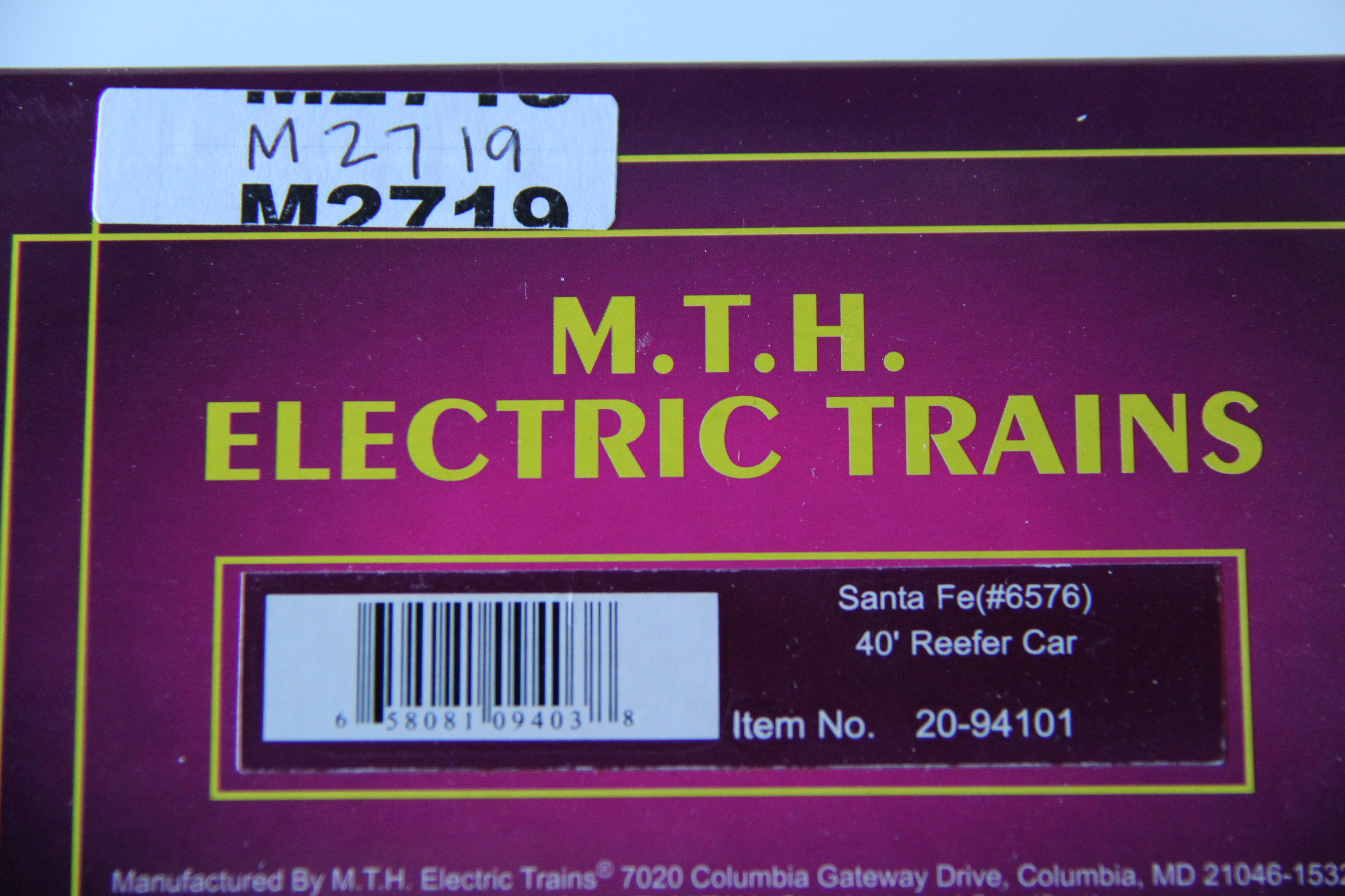 MTH 20-94101 Santa Fe 40' Reefer Car-Second hand-M2719