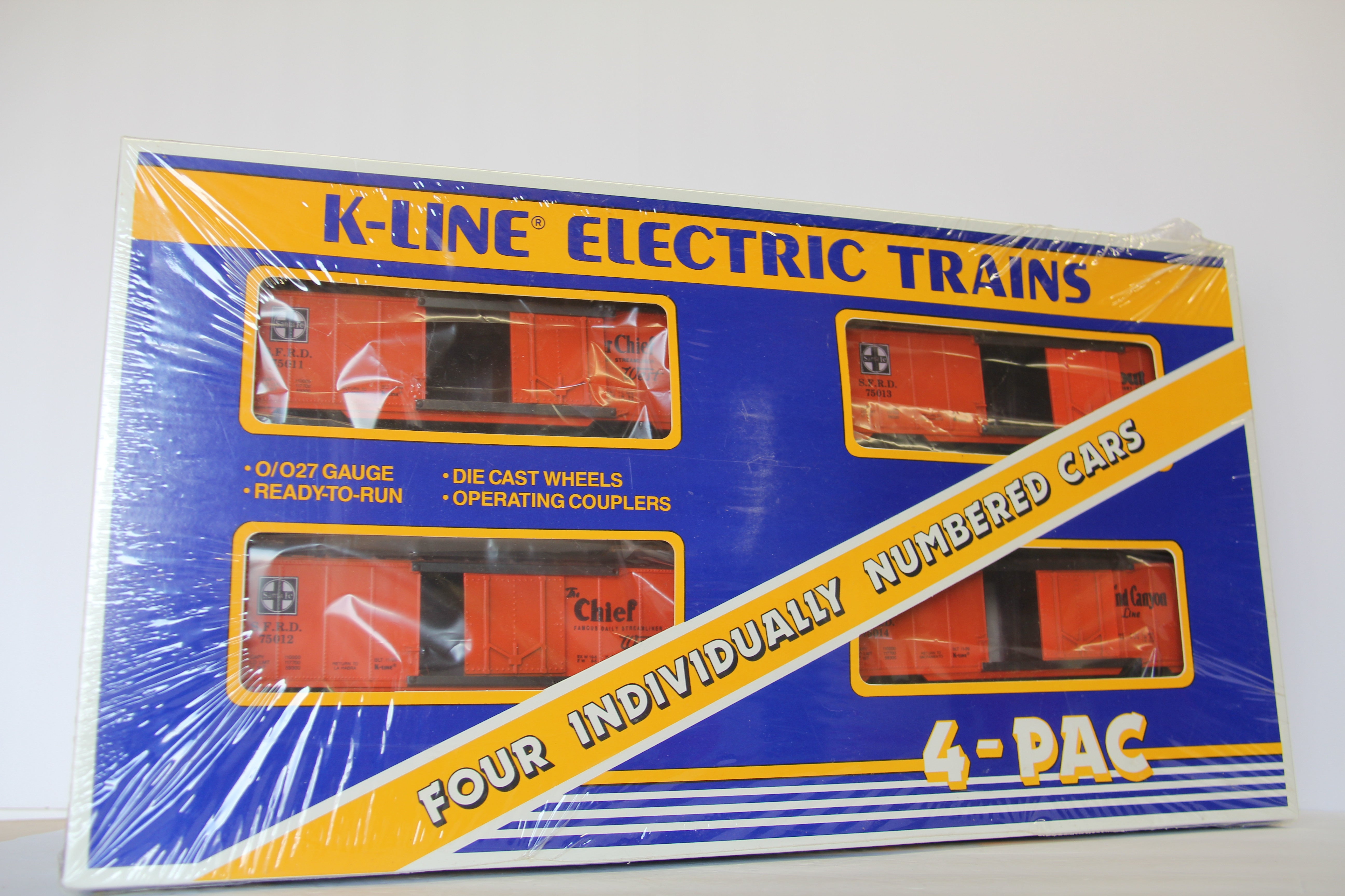 K Line Santa Fe Superchief 4-PAC Boxcars-Second hand-M7082