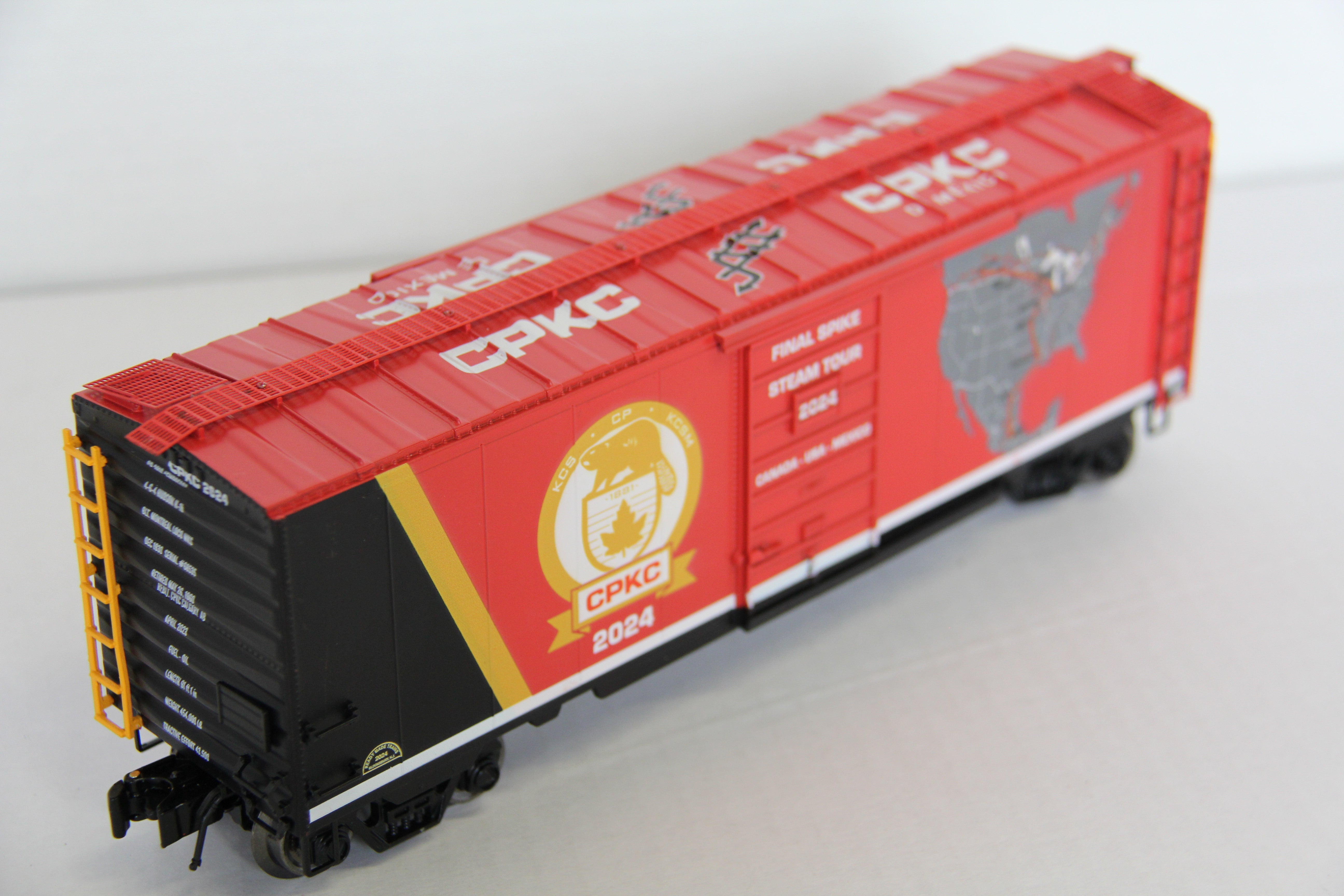 RMT-96455 CAN Pacific Kansas City (CPKC) 2024 Final Spike Steam Tour 40' PS-1 Boxcar-Second hand-M7503