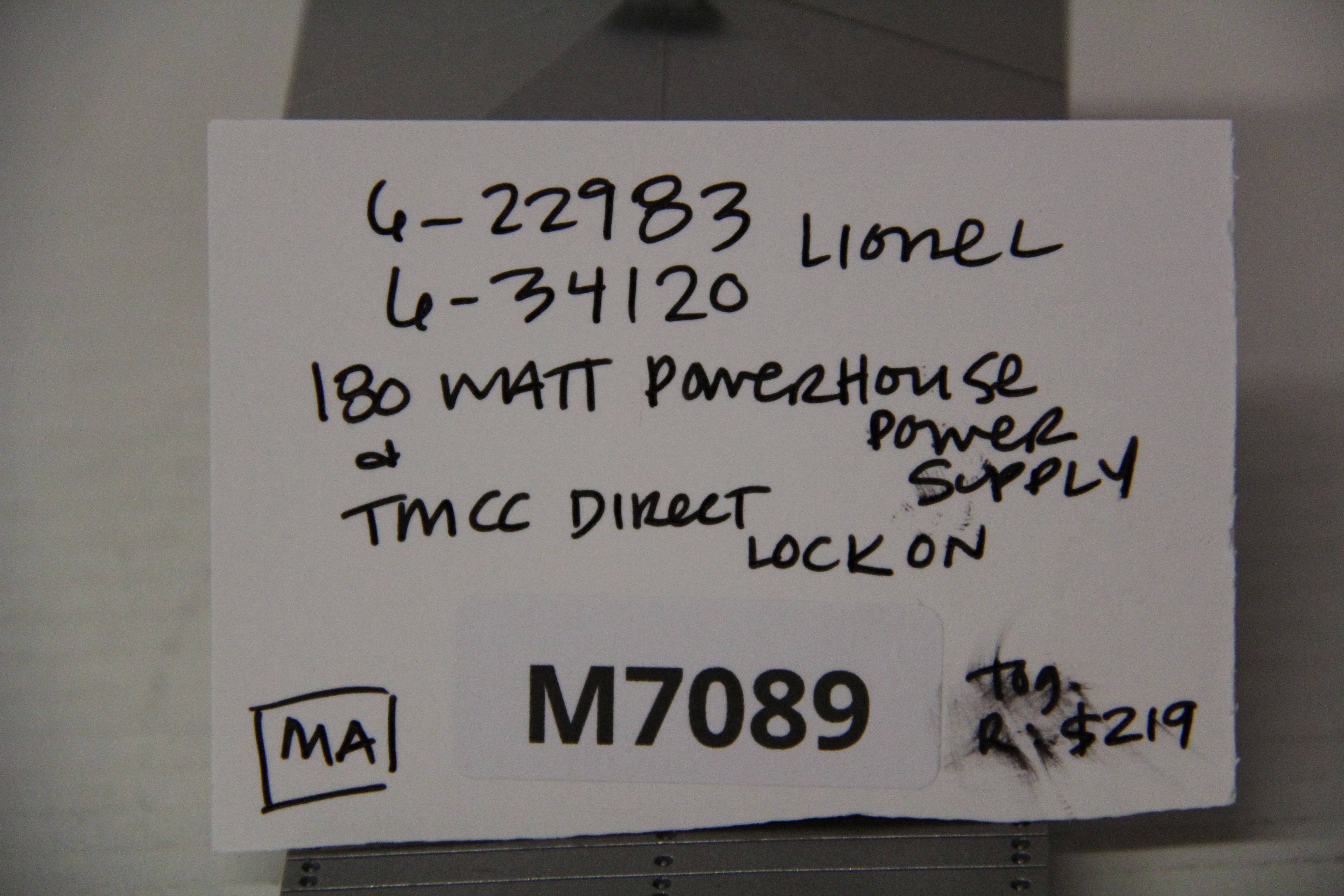 Lionel 6-22983 & 6-34120 -180 Watt Powerhouse Power Supply & TMCC Direct Lock On-Second hand-M7089