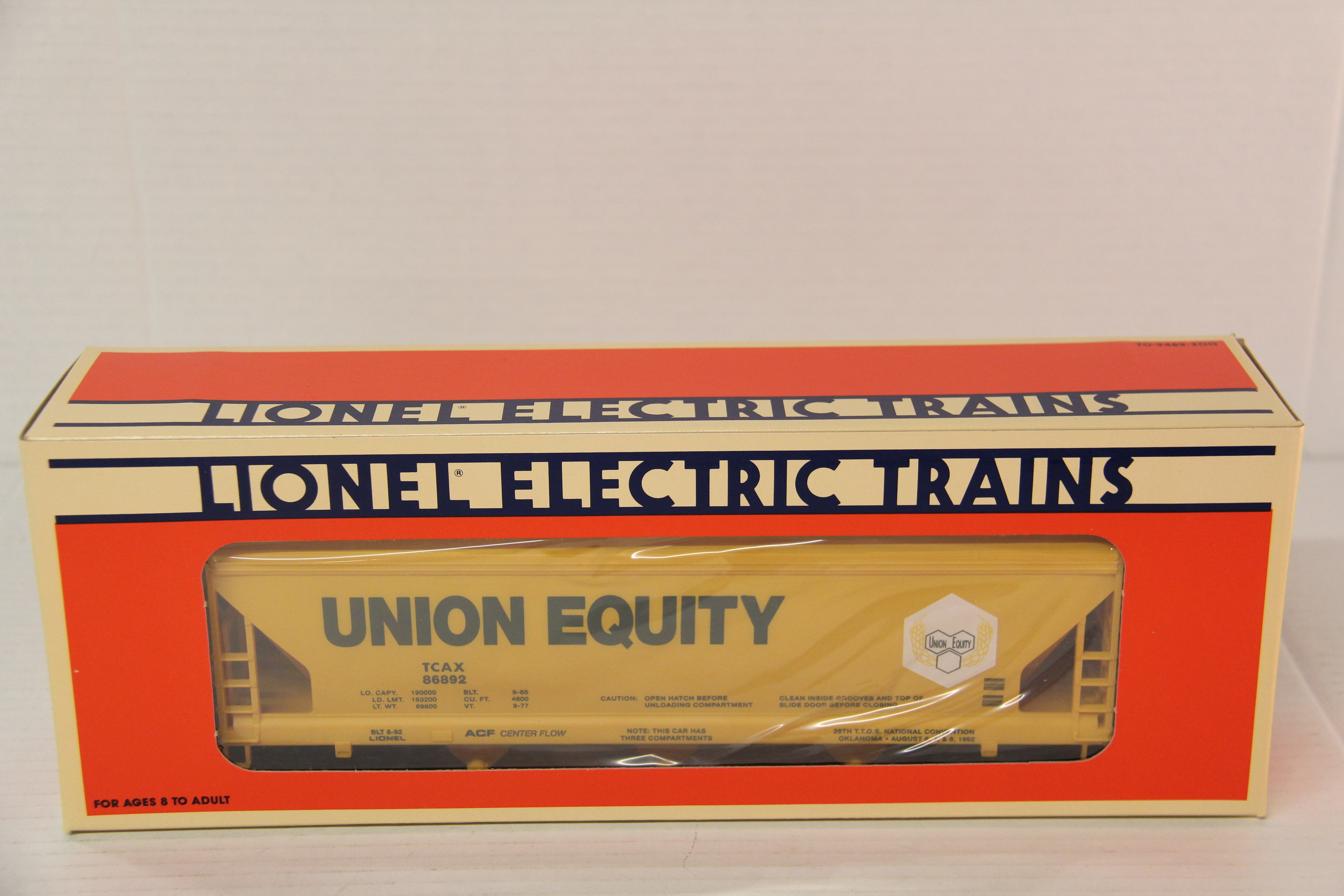 Lionel 6-19963 -1992 TTOS Convention Hopper Car-Second hand-M7094