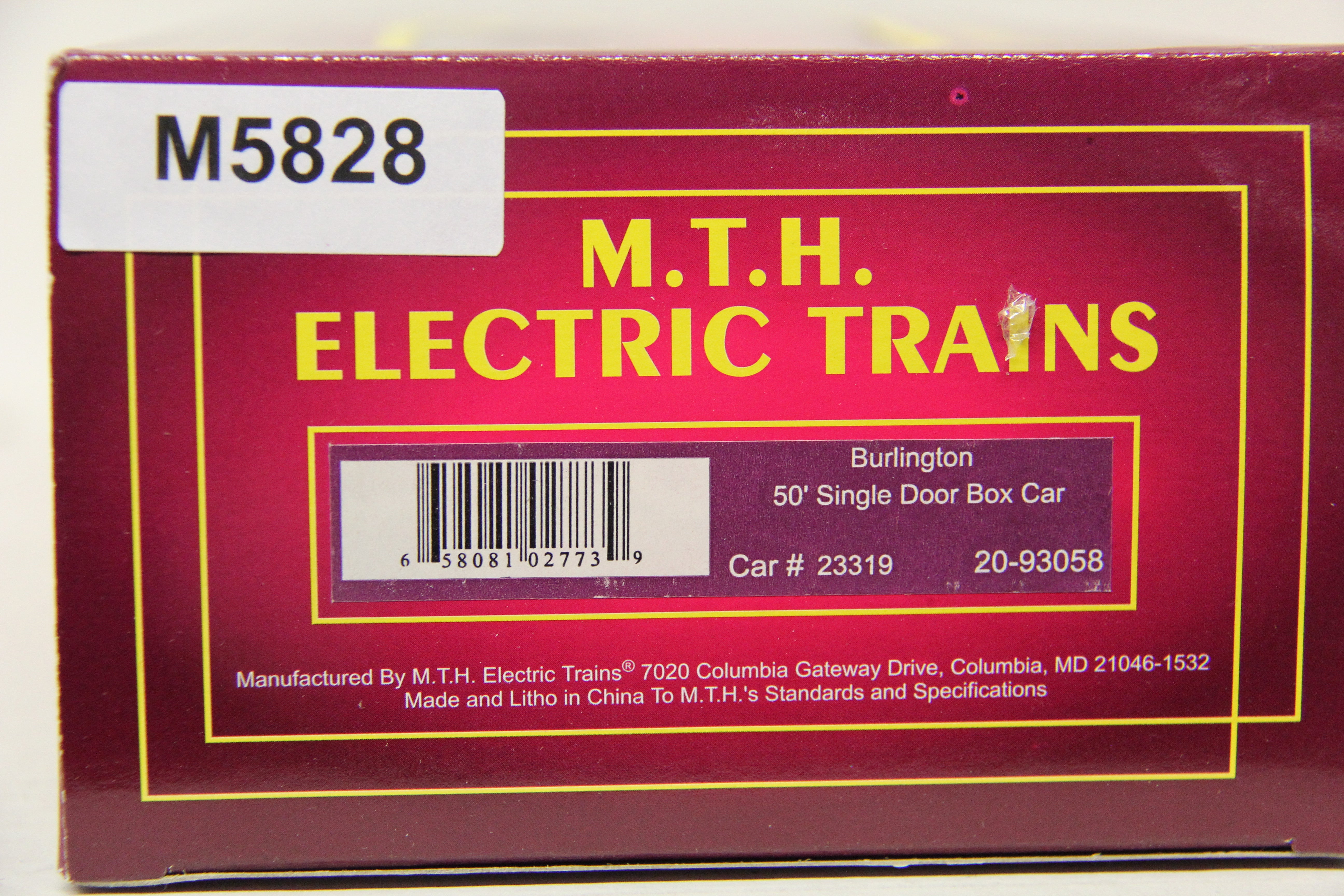 MTH 20-93058 Burlington 50' Single Door Box Car-Second hand-M5828