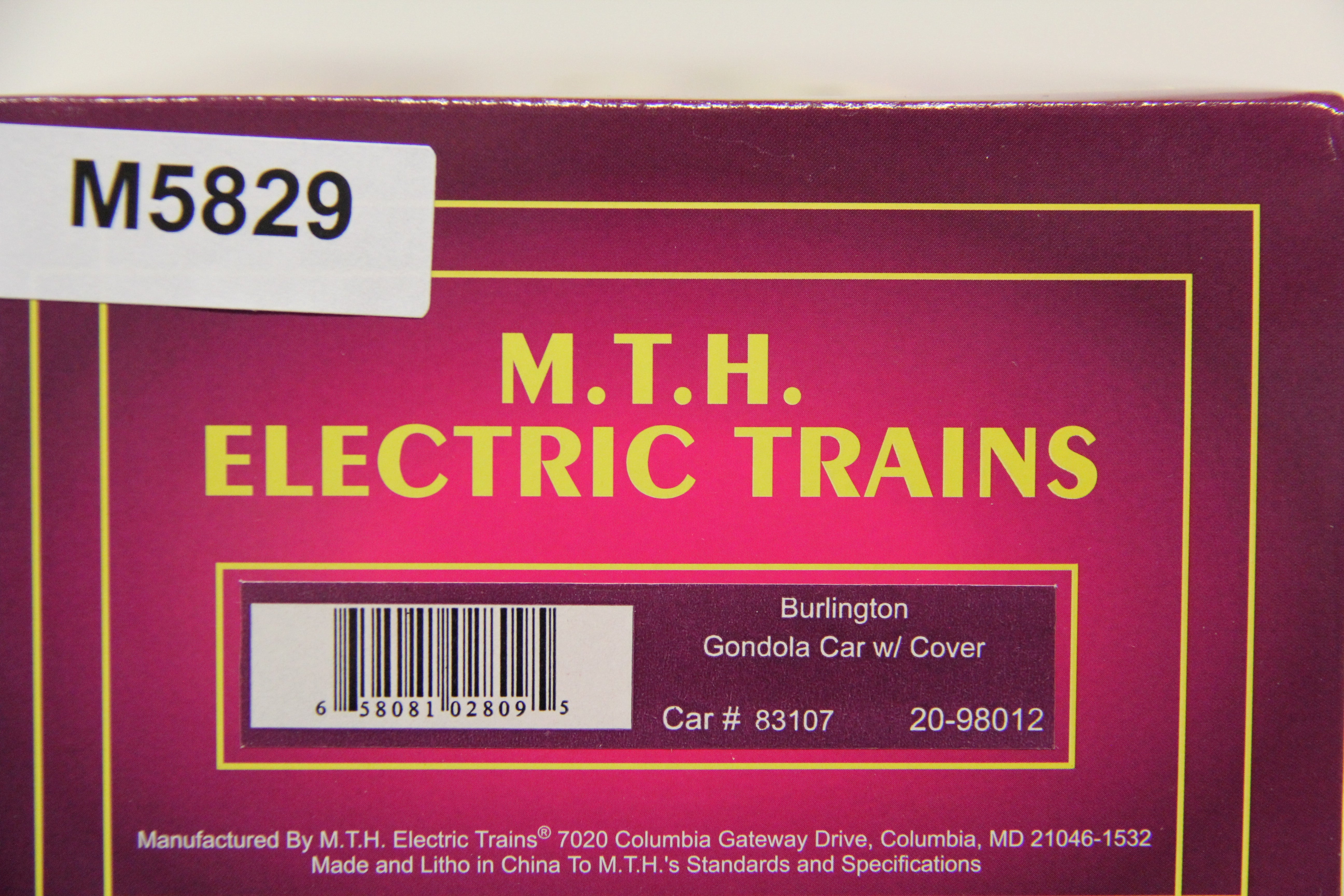 MTH 20-98012 Burlington Gondola Car w/ Cover-Second hand-M5829