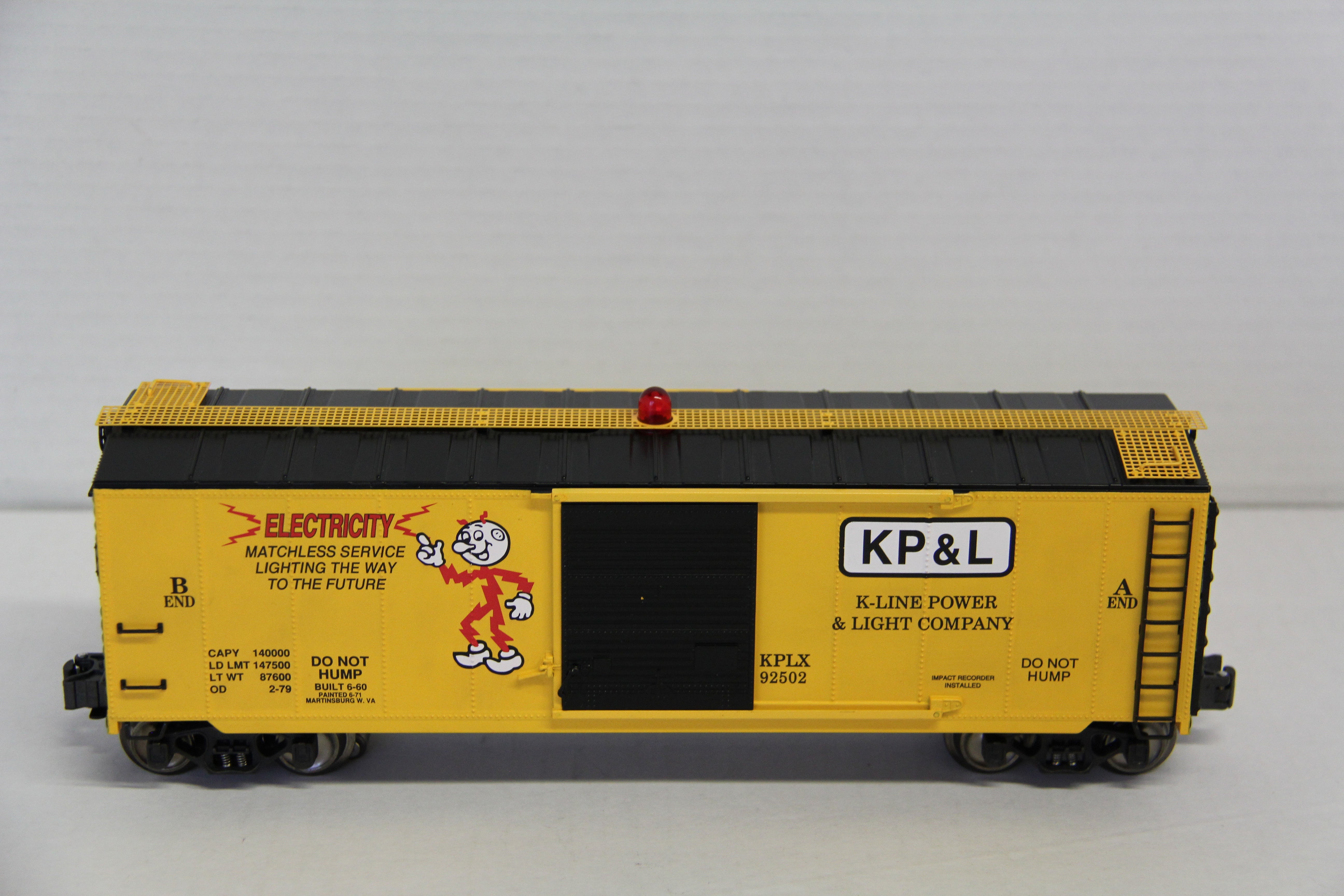 K Line K7041-8011 K Line Power & Light Co Operating Voltmeter Boxcar w/ Roof Light-Second hand-M7514