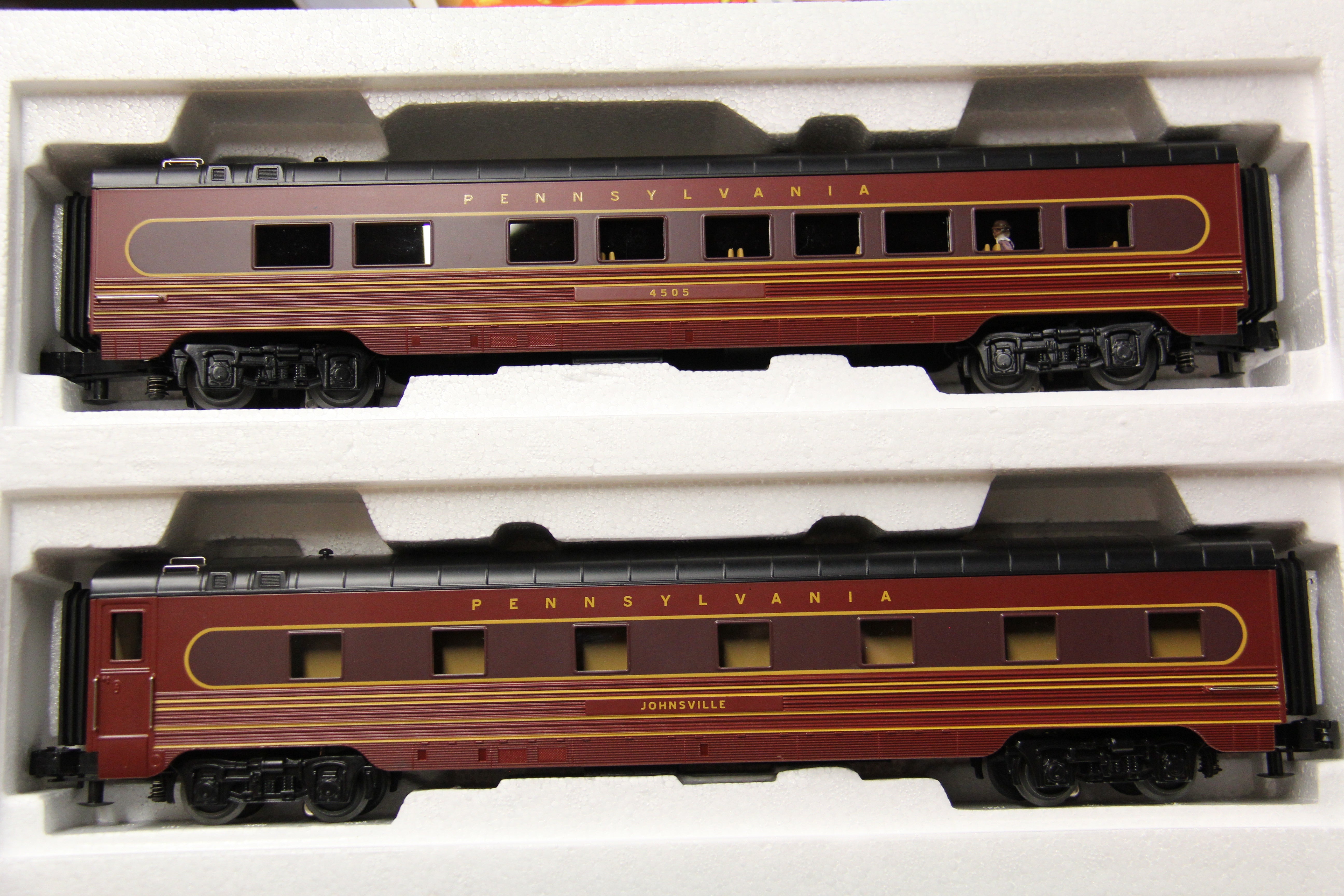 Rail King 30-2591A & 30-67974 Pennsylvania 60' Streamlined Passenger 6 Car Set-Second hand-M5837