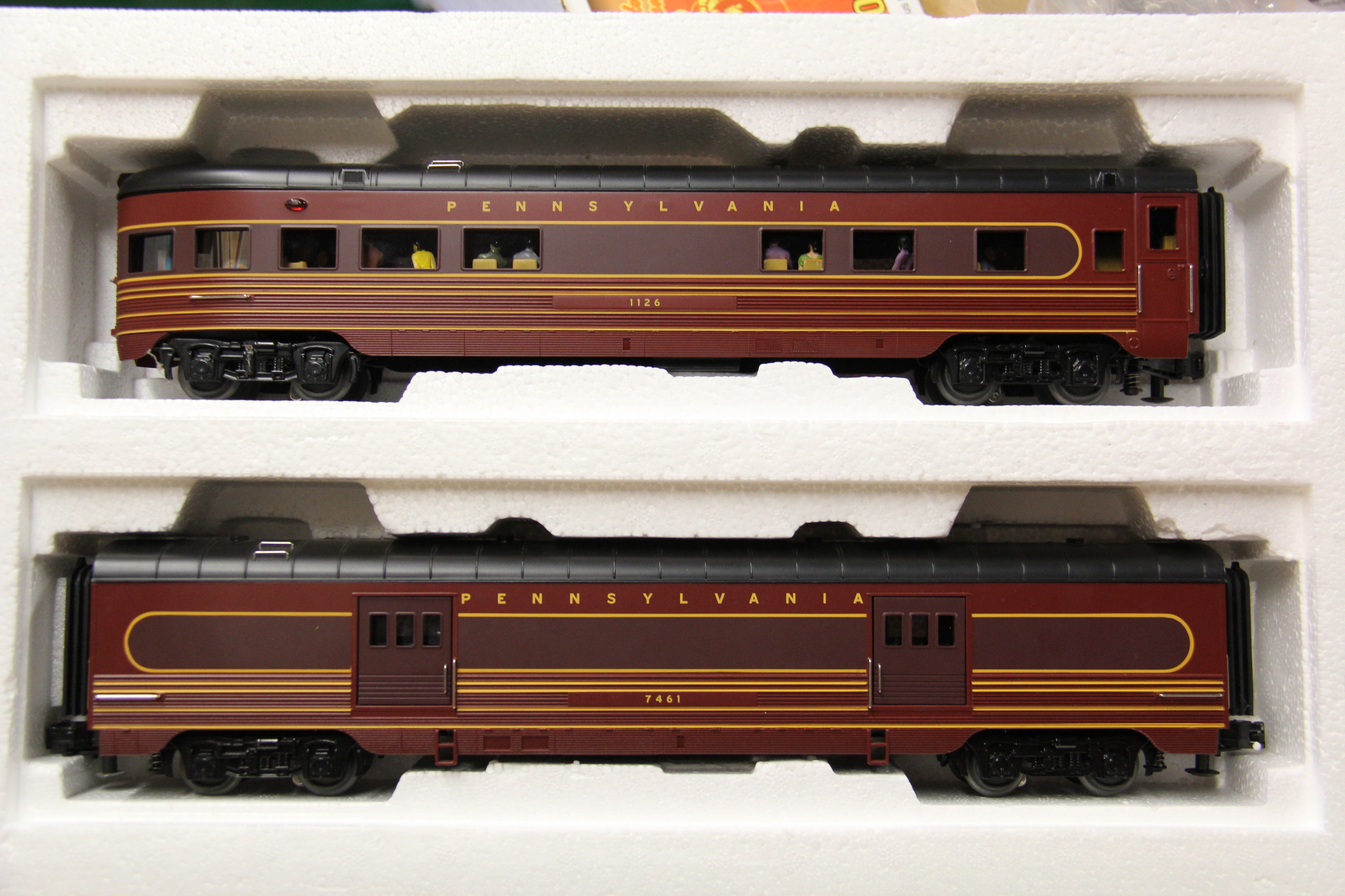 Rail King 30-2591A & 30-67974 Pennsylvania 60' Streamlined Passenger 6 Car Set-Second hand-M5837