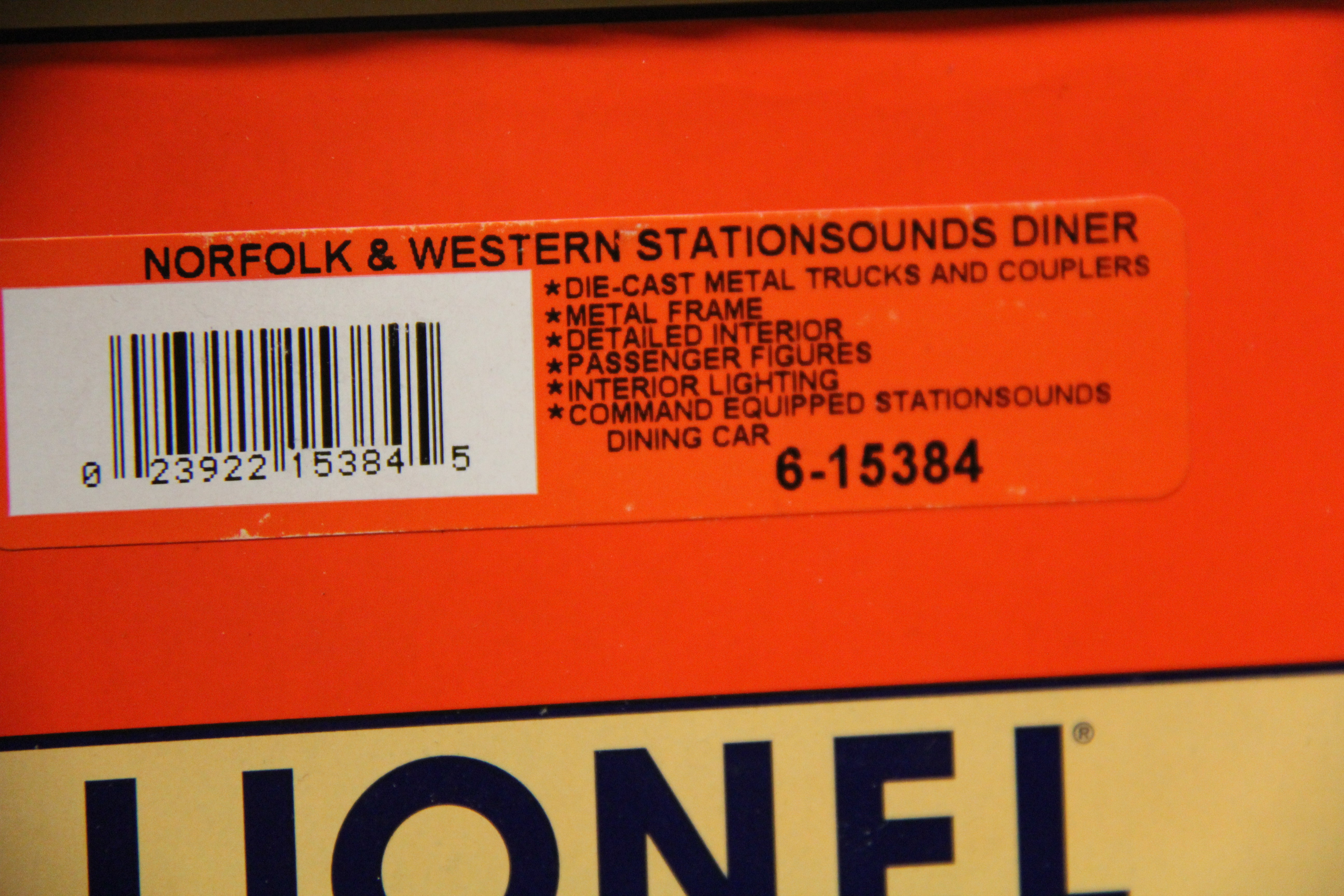 Lionel 6-15384 Norfolk & Western Stationsounds Diner-Second hand-M5842