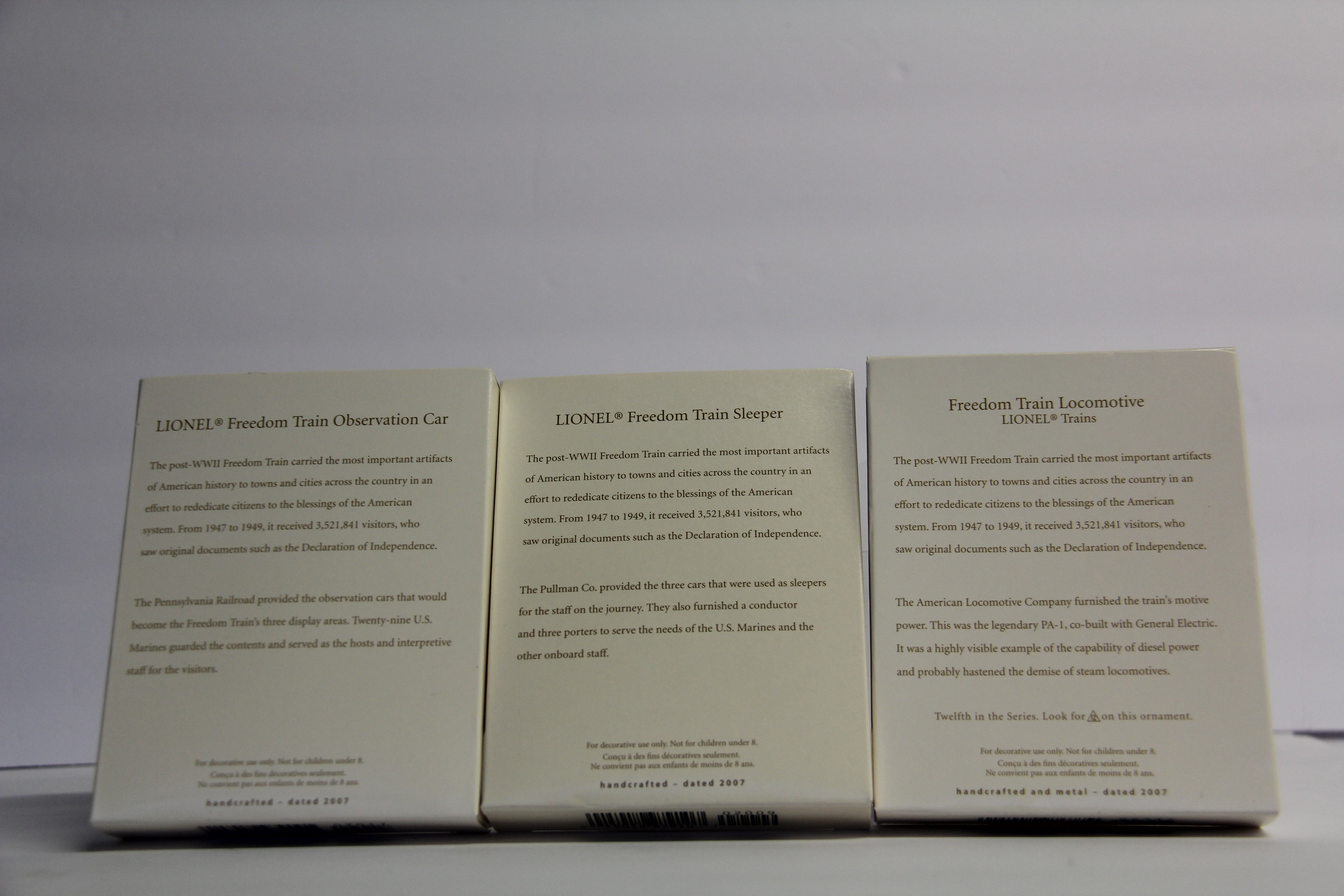 Hallmark Keepsake Series Freedom Train 3 Set Ornaments-Second hand-M7121