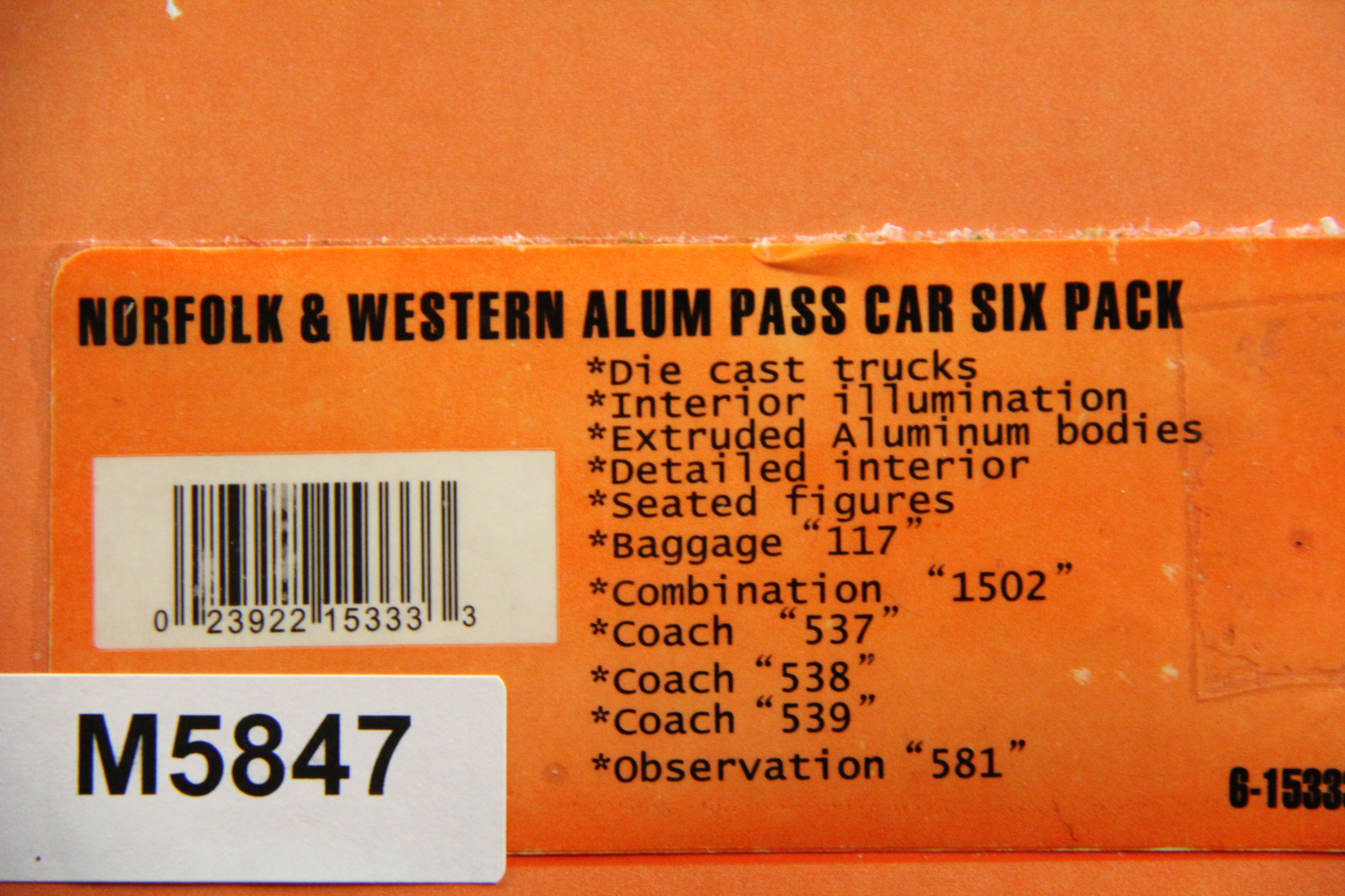 Lionel 6-15333 Norfolk & Western "Powhatan Arrow" Aluminum Passenger 6 Car Set-Second hand-M5847