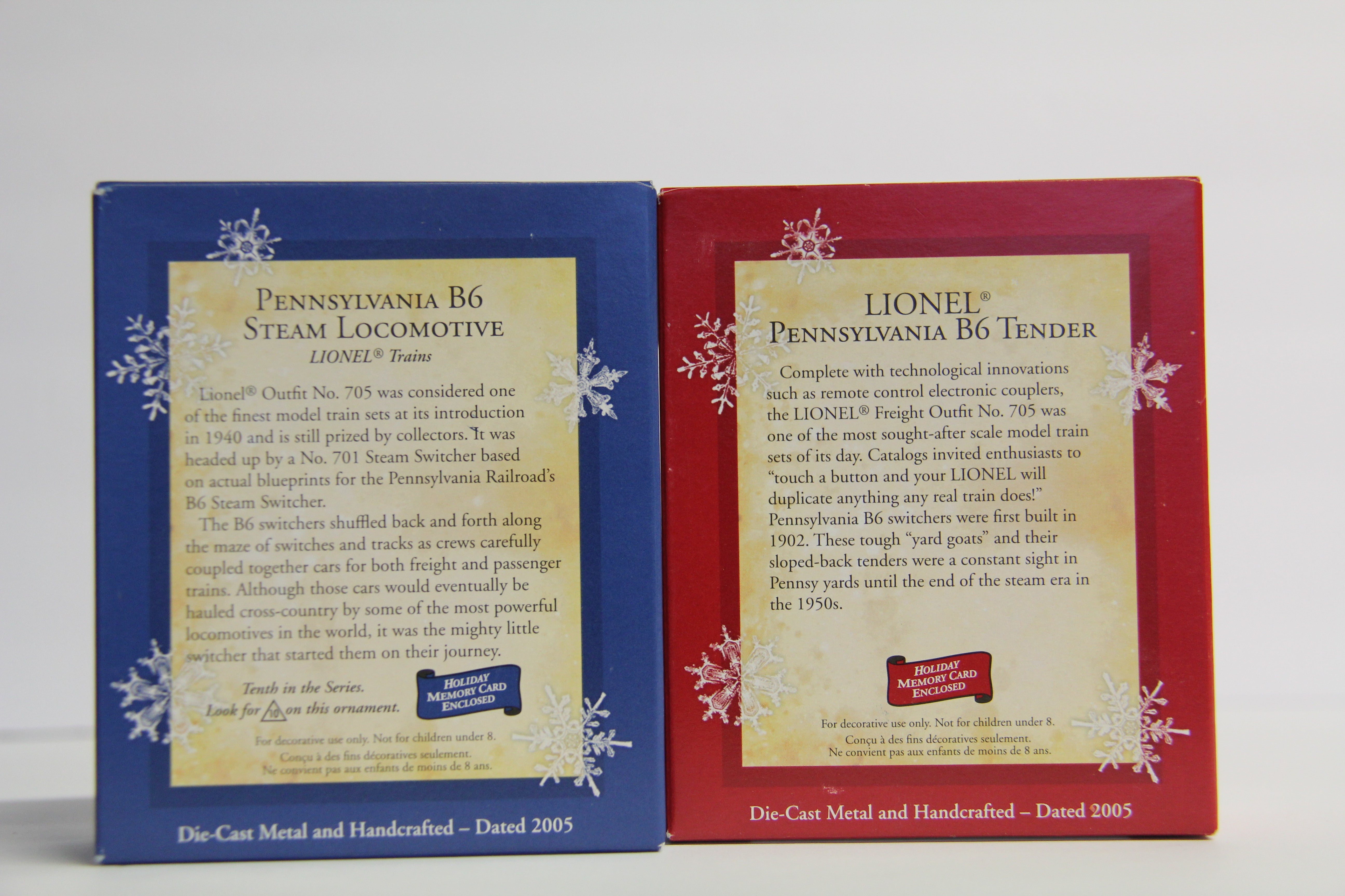 Hallmark Keepsake Lionel Pennsylvania B6 Locomotive & Tender Ornaments-Second hand-M7129