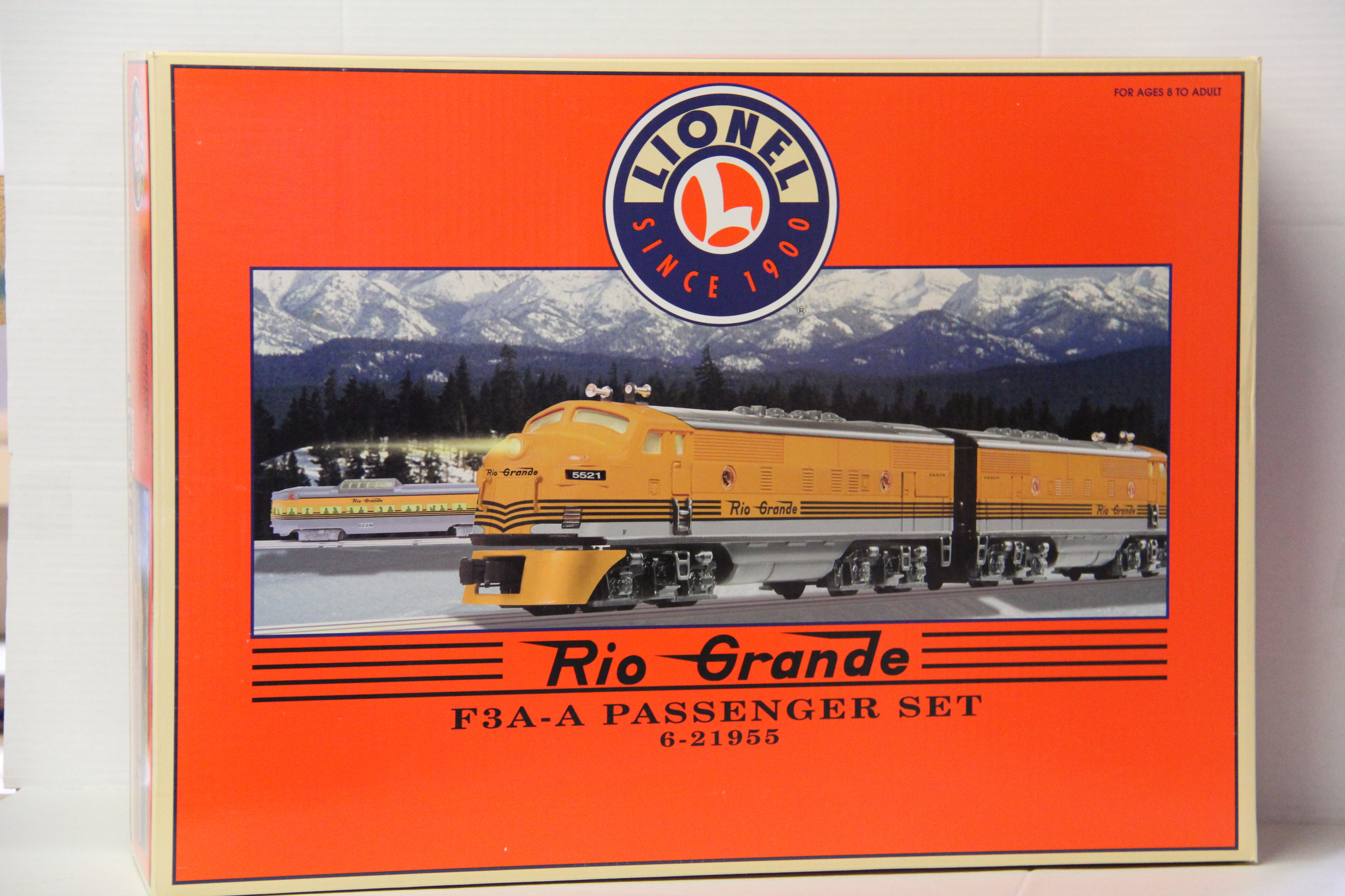 Lionel 6-21955 Rio Grande F3A-A Passenger Set & Lionel 6-39185 Aluminum Car 2 Pack-Second hand-M7136