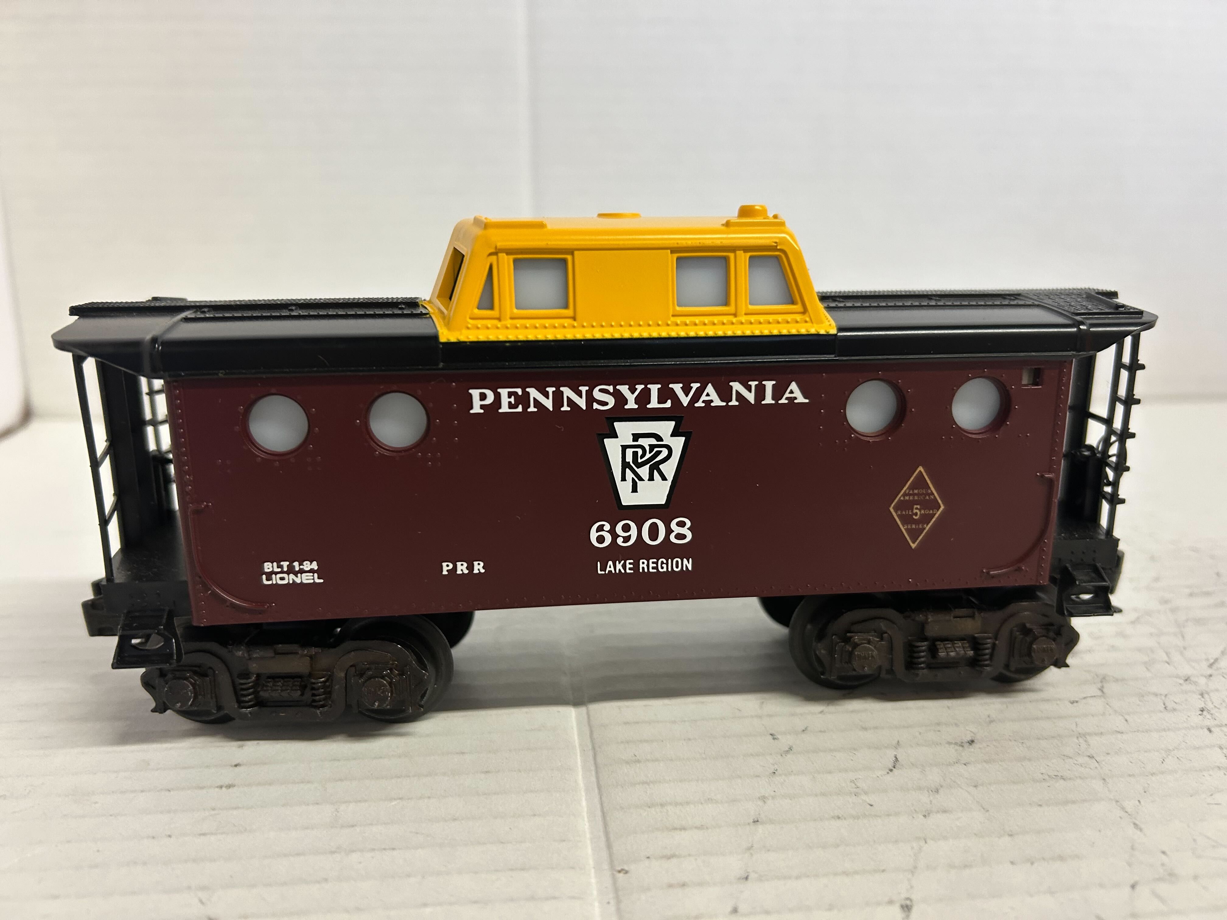 Lionel 6-6908 Pennsylvania Illuminated Porthole Caboose-Second hand-M7544