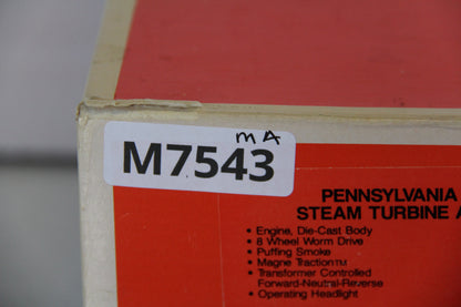 Lionel 6-8404 Pennsylvania S-2  6-8-6 Steam Turbine & Tender-Second hand-M7543
