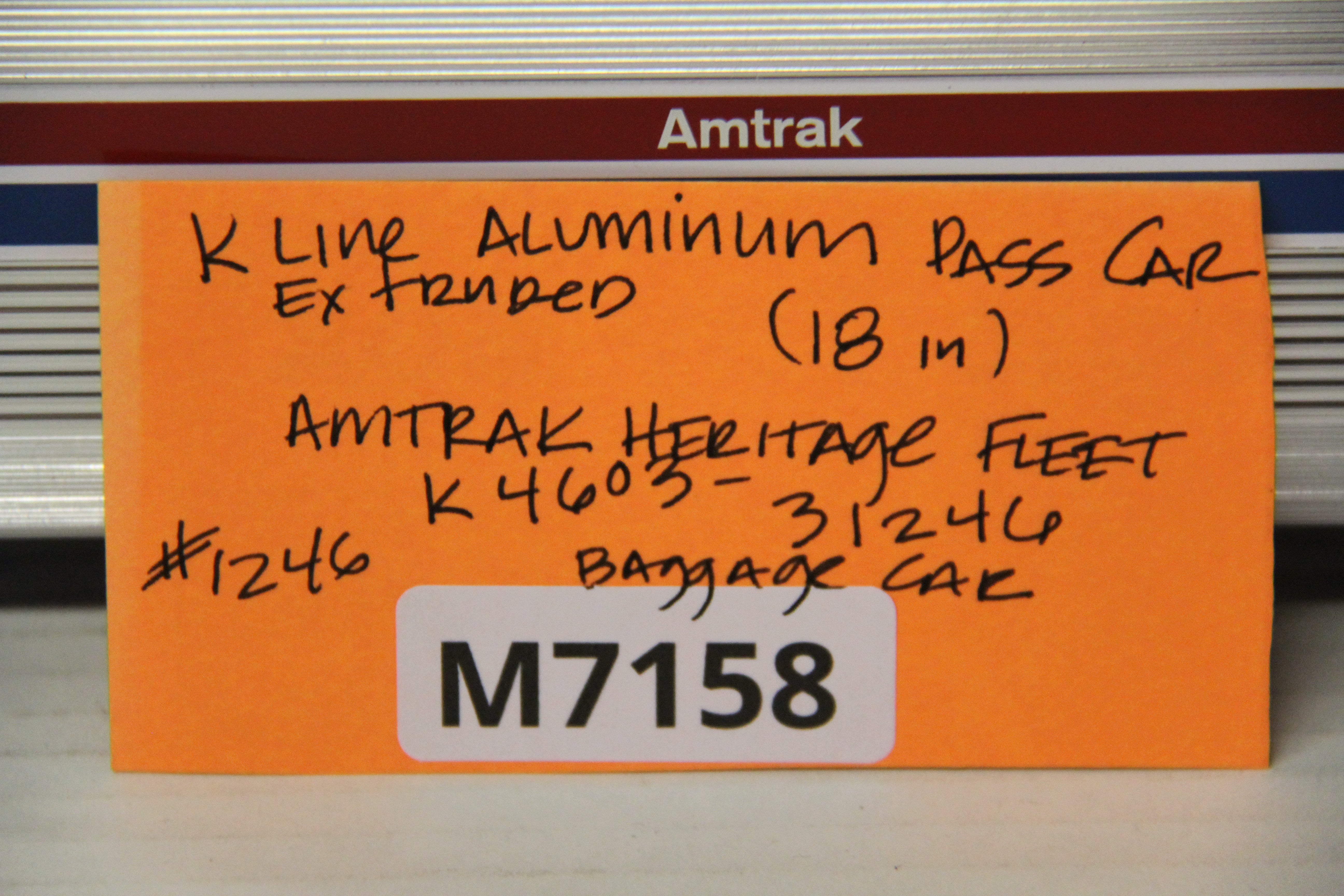 K Line K4603-31246 Extruded Aluminum Amtrak Heritage Fleet #18 Baggage Car-Second hand-M7158