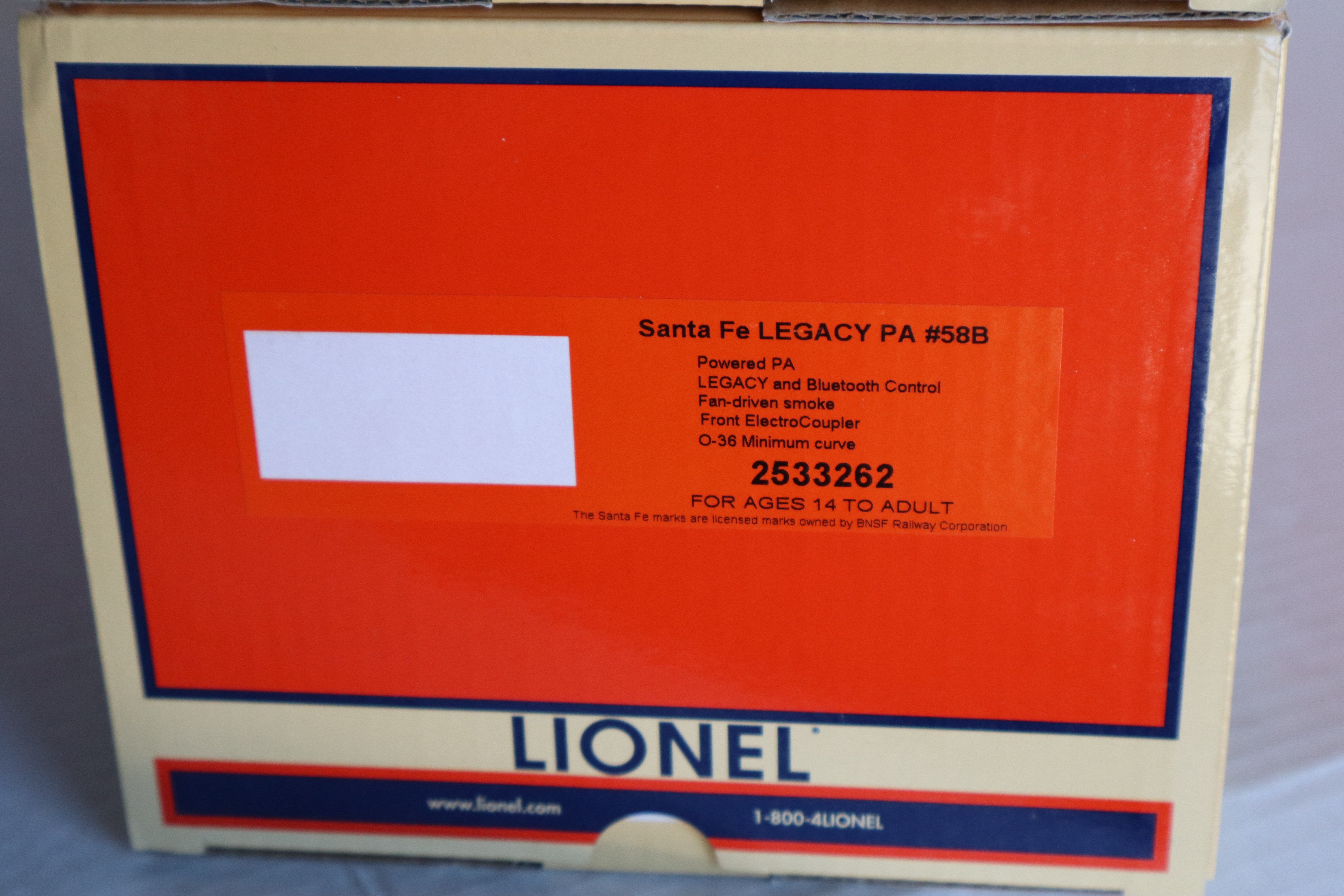 Lionel 2533260 & 2533269 Santa Fe LEGACY PA ABA Set-Second hand-M8168