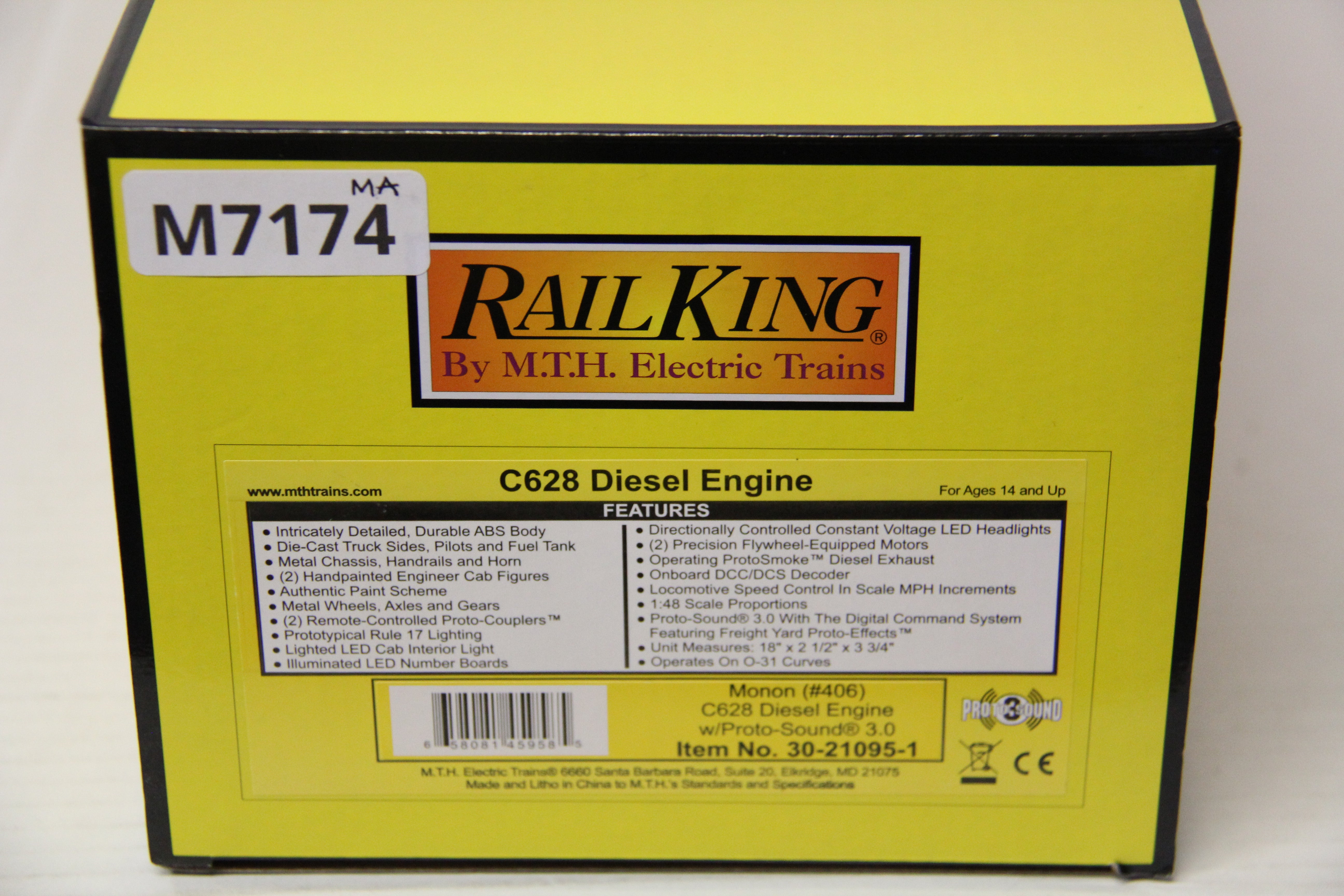 Rail King 30-21095-1 Monon #406 C628 Diesel Engine-Second hand-M7174