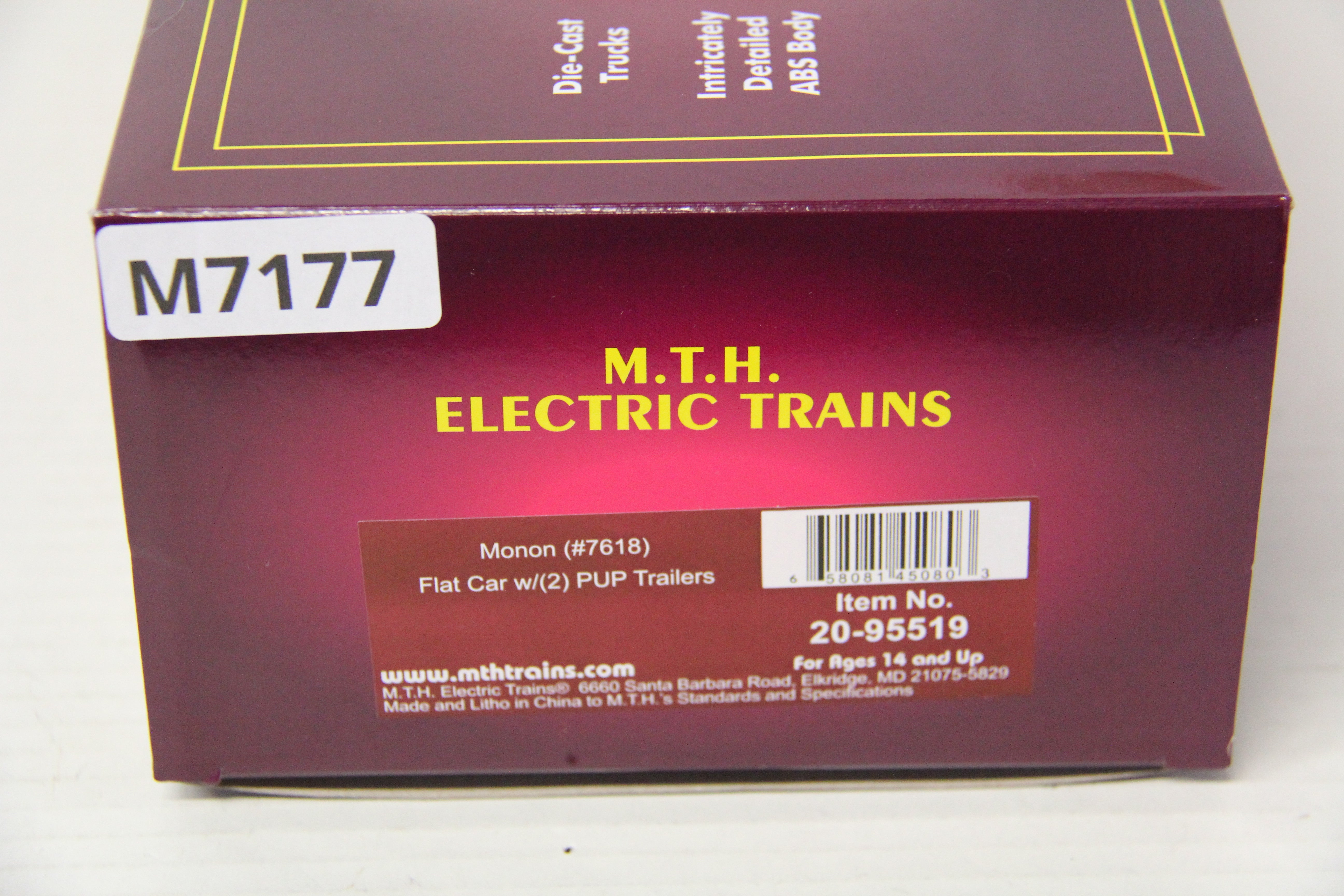 MTH 20-95519 Monon Flat Car w/ 2 PUP Trailers #7618-Second hand-M7177