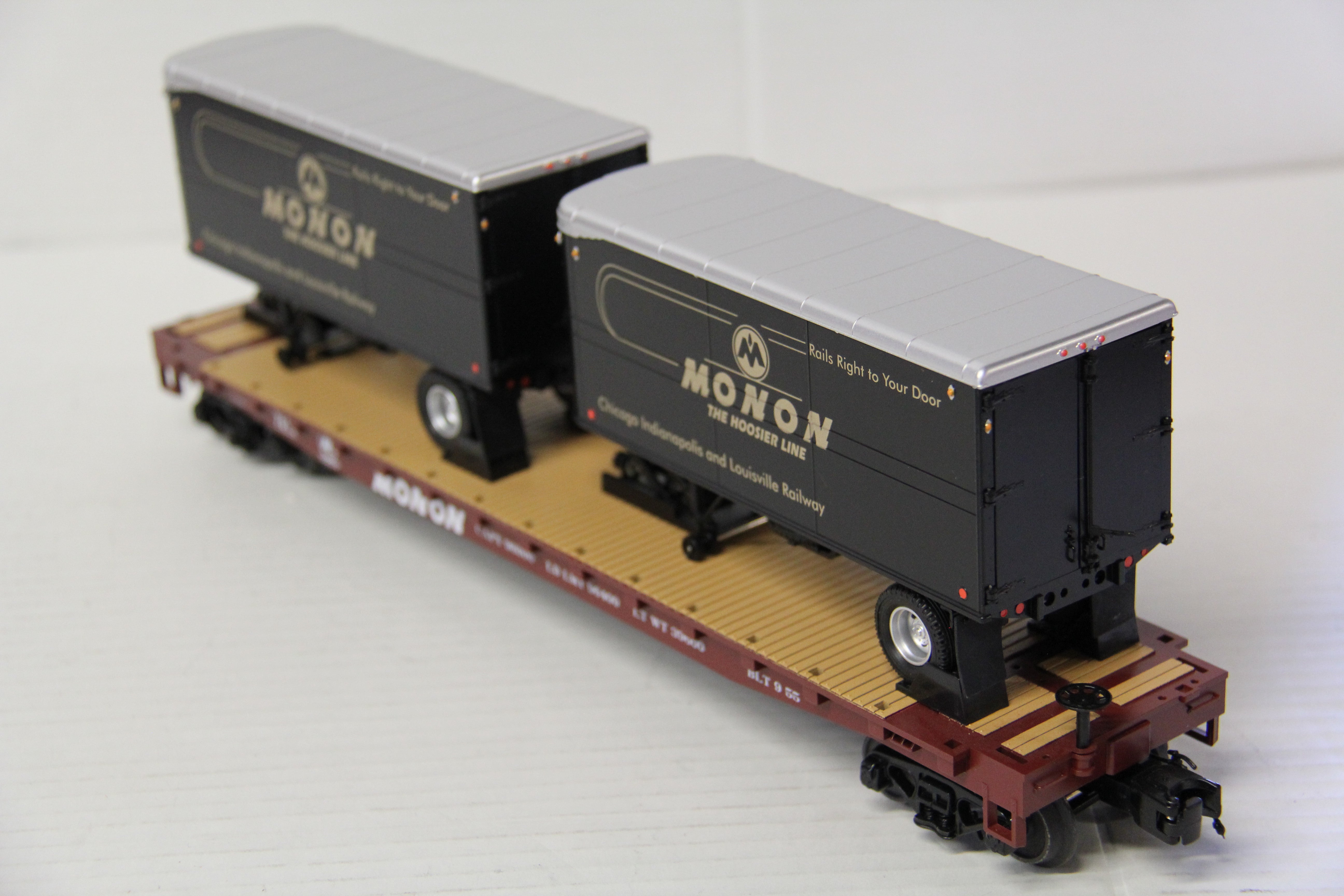 MTH 20-95519 Monon Flat Car w/ 2 PUP Trailers #7618-Second hand-M7177