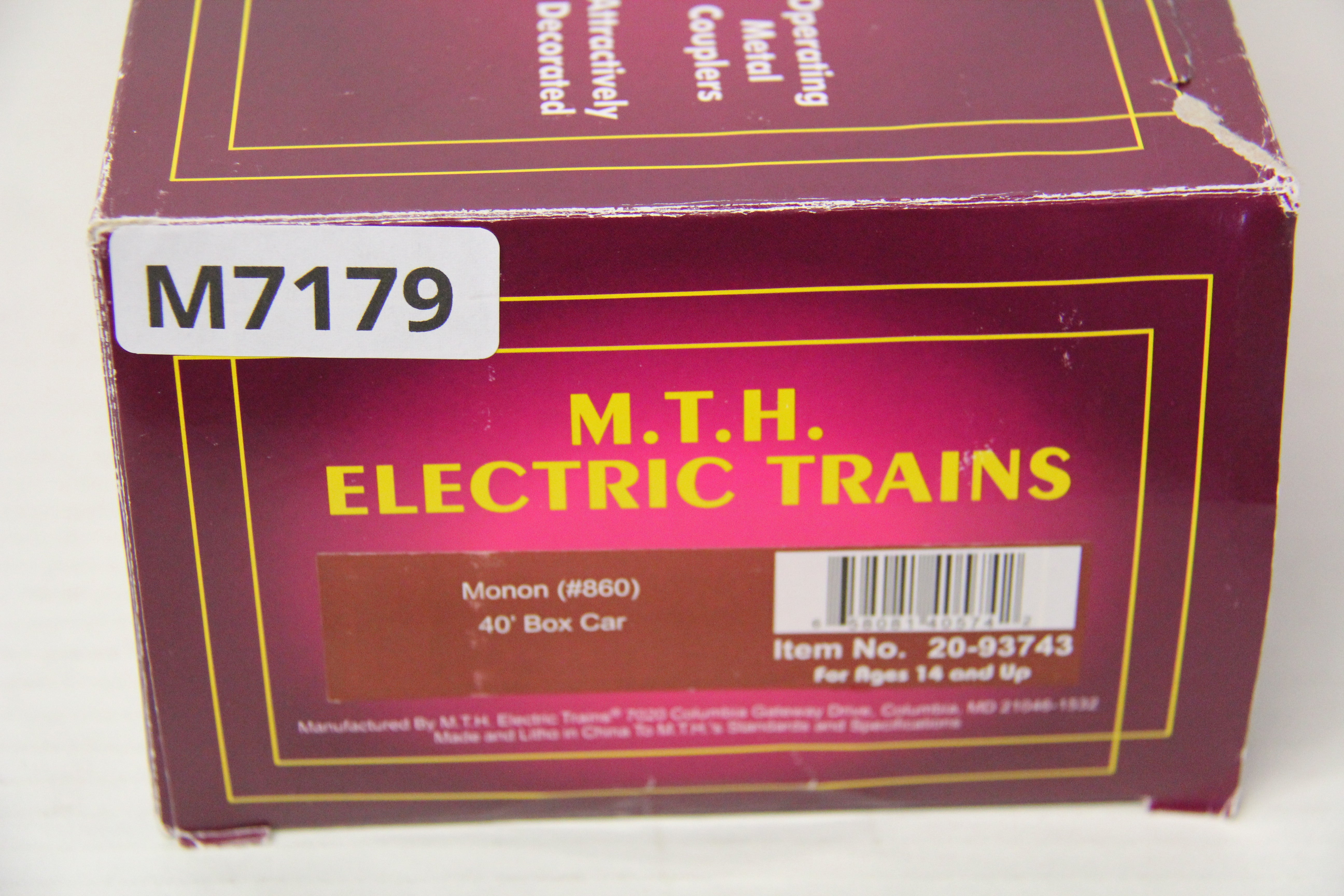 MTH 20-93743 Monon 40' Box Car-Second hand-M7179