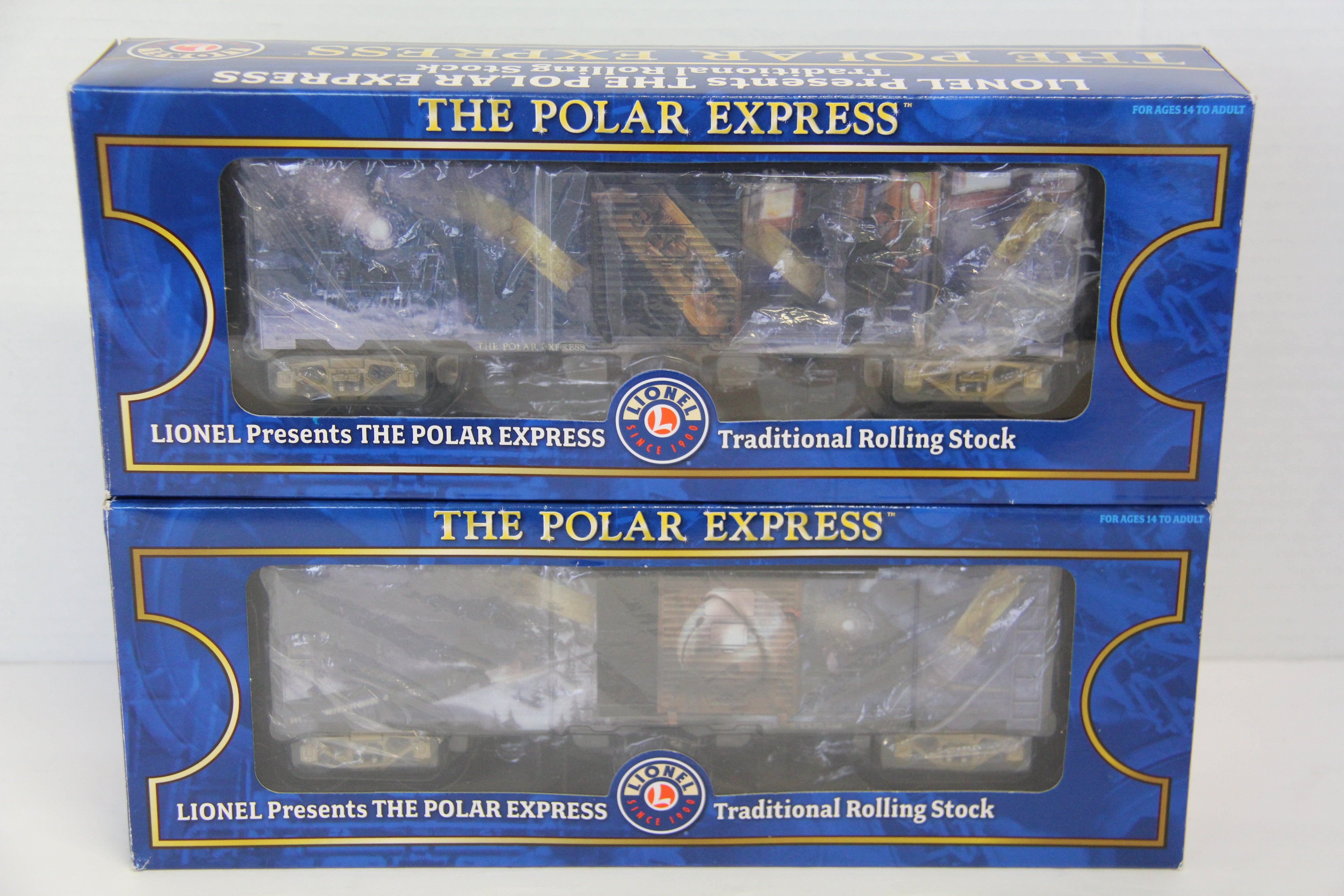 Lionel 6-83646 The Polar Express Ticket Boxcar & Lionel 6-83647 The Polar Express Bell Boxcar 2 Set-Second hand-M7567