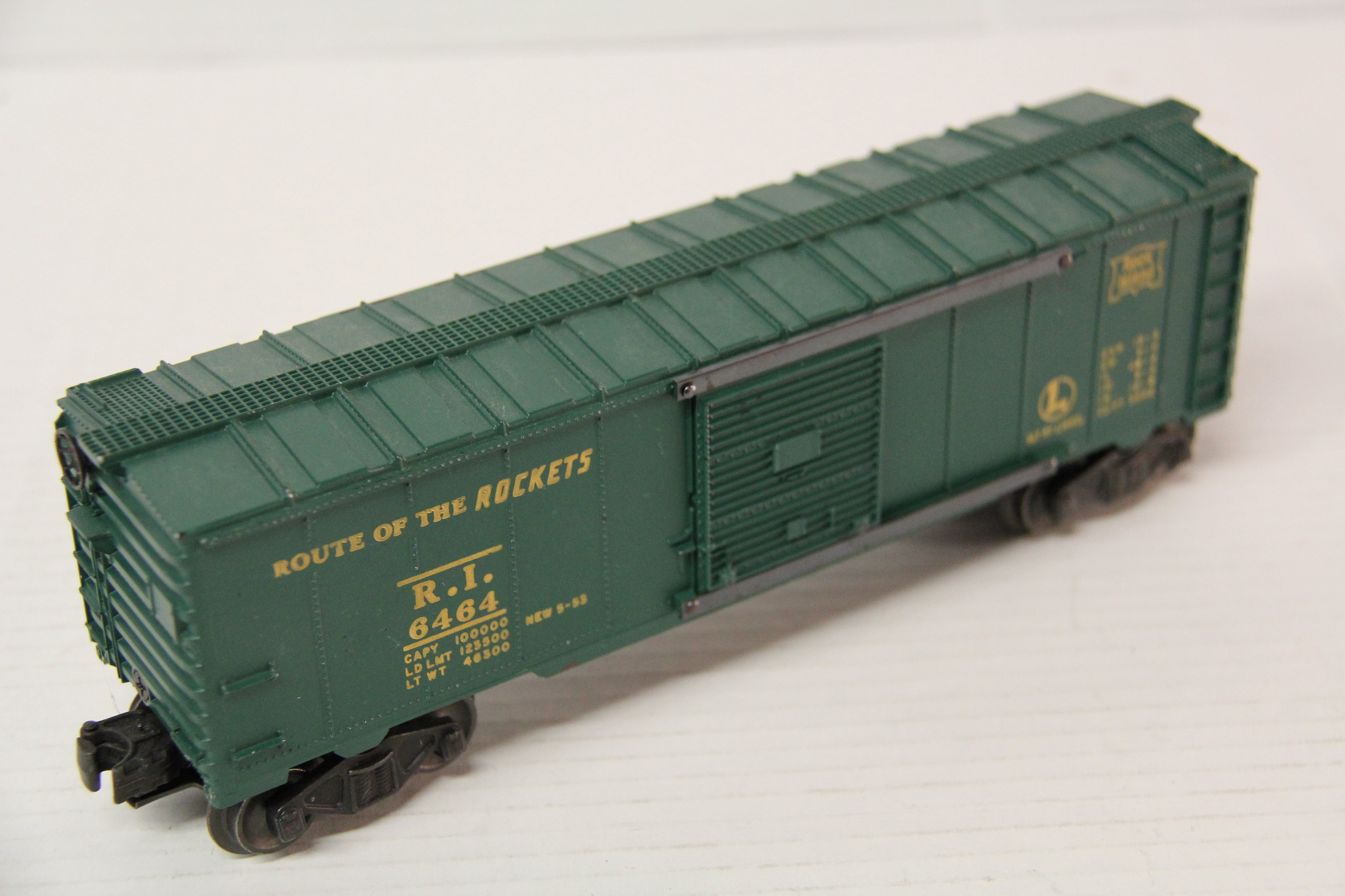 Lionel 6-19258 Rock Island "Route Of The Rockets" Boxcar #6464 (Green)-Second hand-M7194
