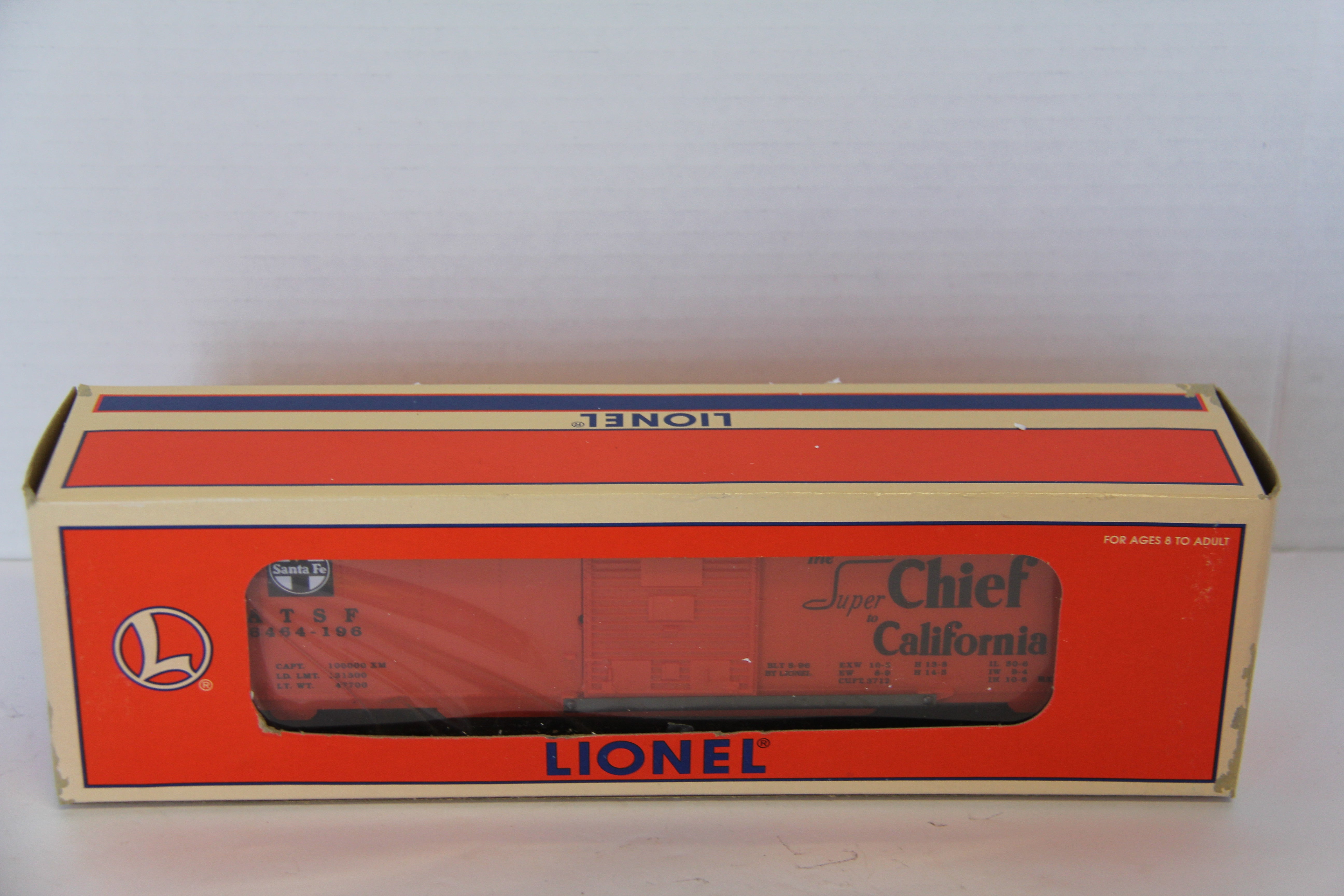 Lionel 6-19282 #646-196 Santa Fe "Super Chief to California" Boxcar-Second hand-M7582