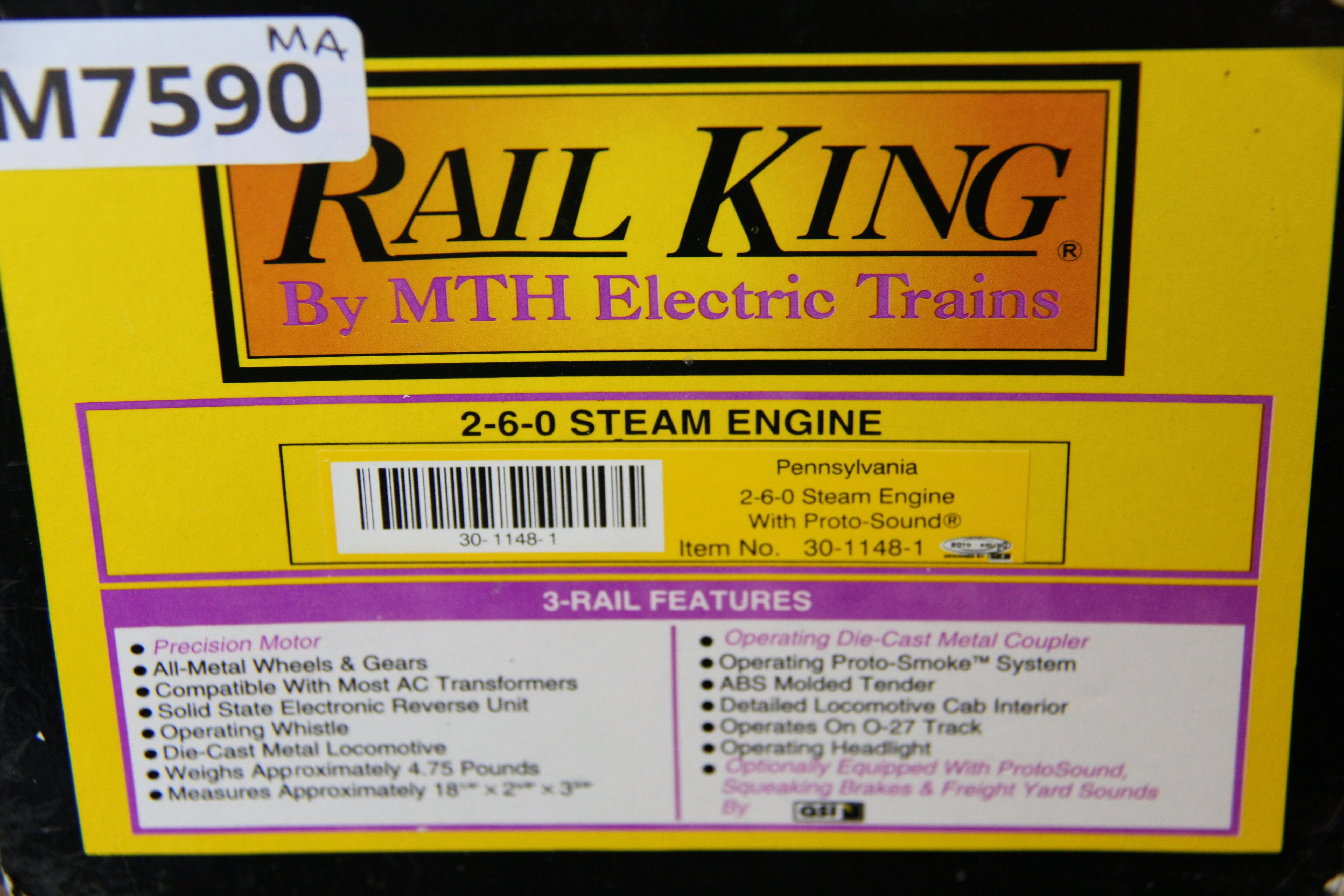 Rail King 30-1148-1 Pennsylvania 2-6-0 Steam Engine-Second hand-M7590