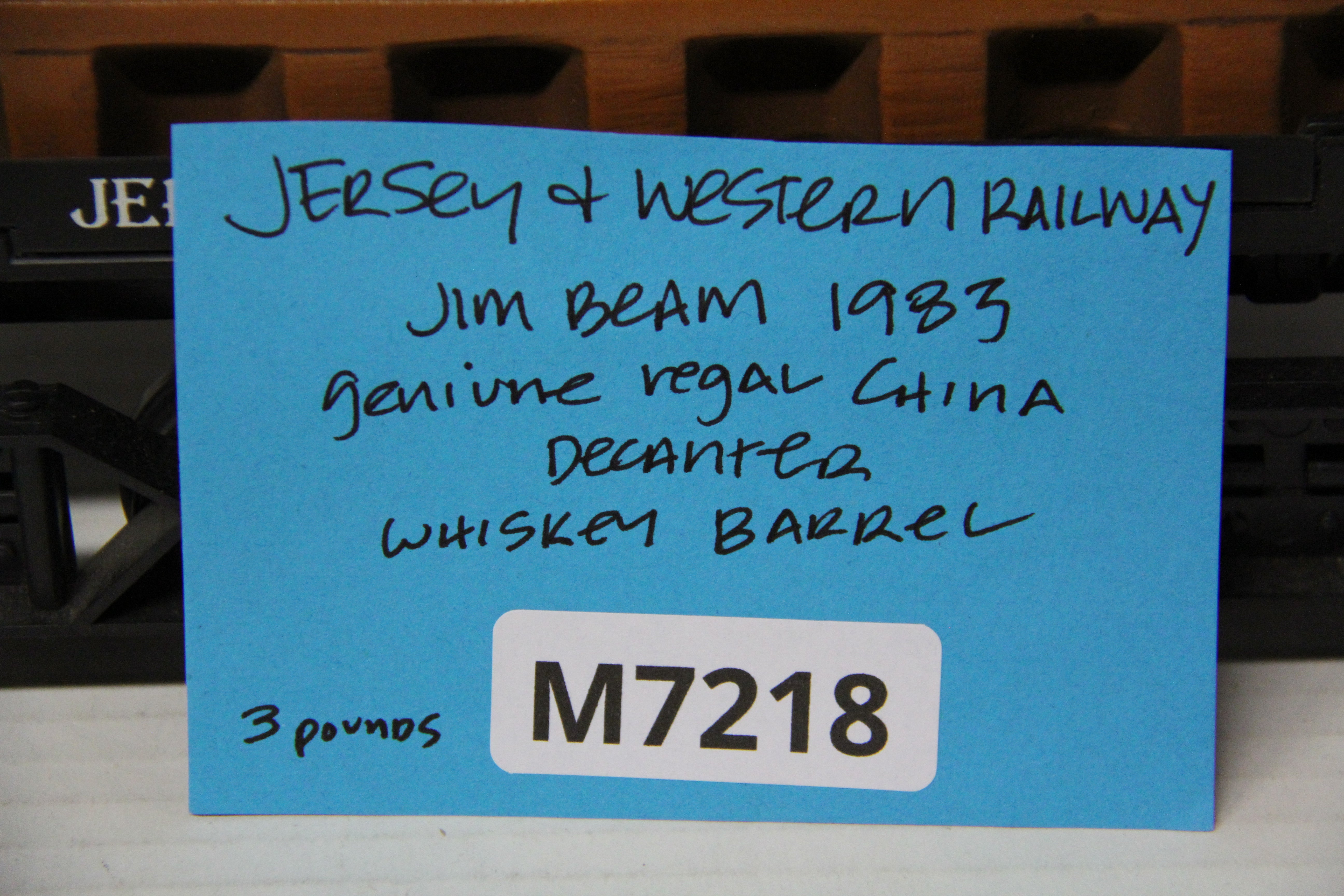 1983 Jim Beam Jersey & Western Railway Whiskey Barrel Decanter-Second hand-M7218