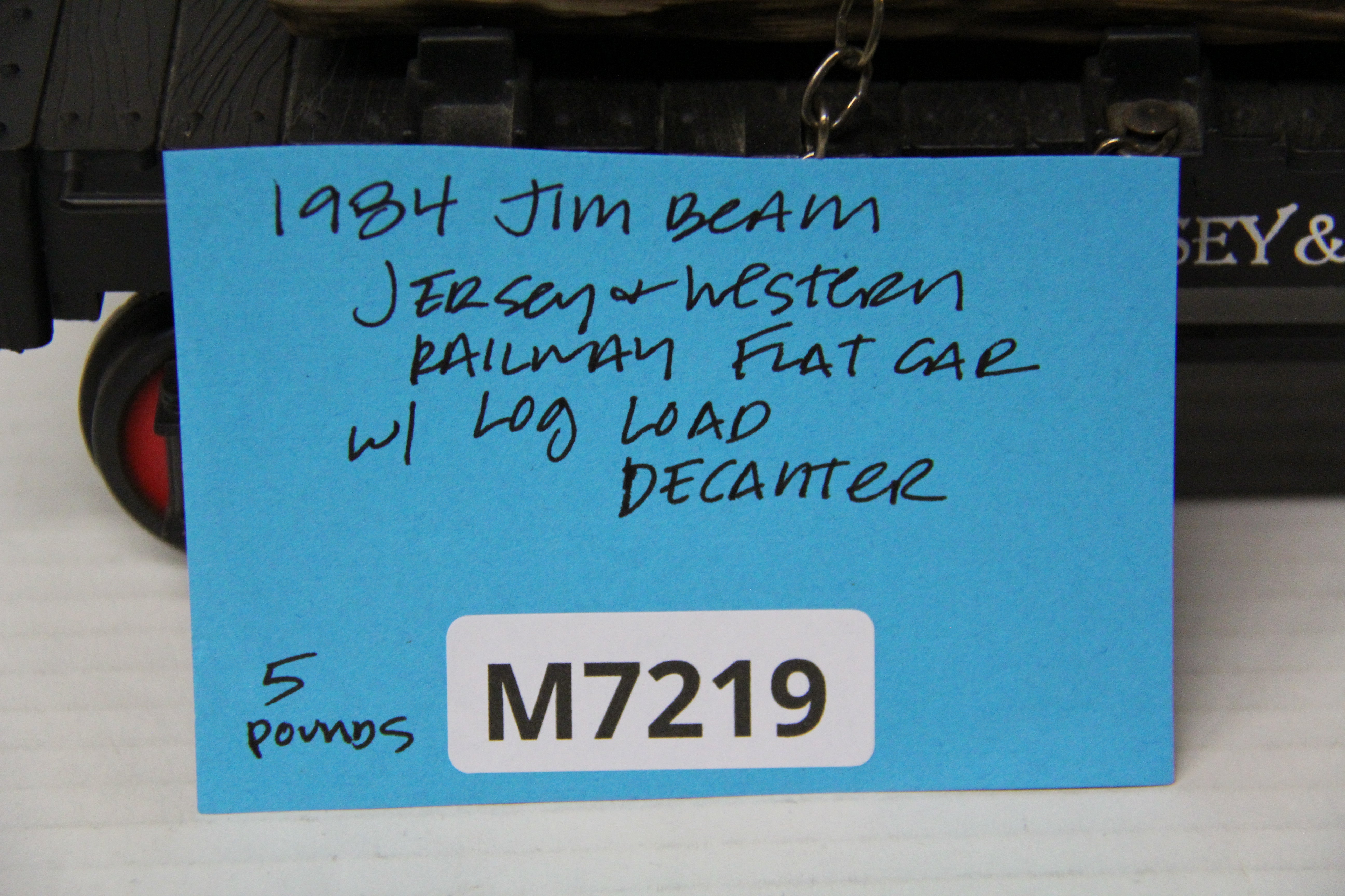 1984 Jim Beam Jersey & Western Railway Flat Car w/ Log Load Decanter-Second hand-M7219