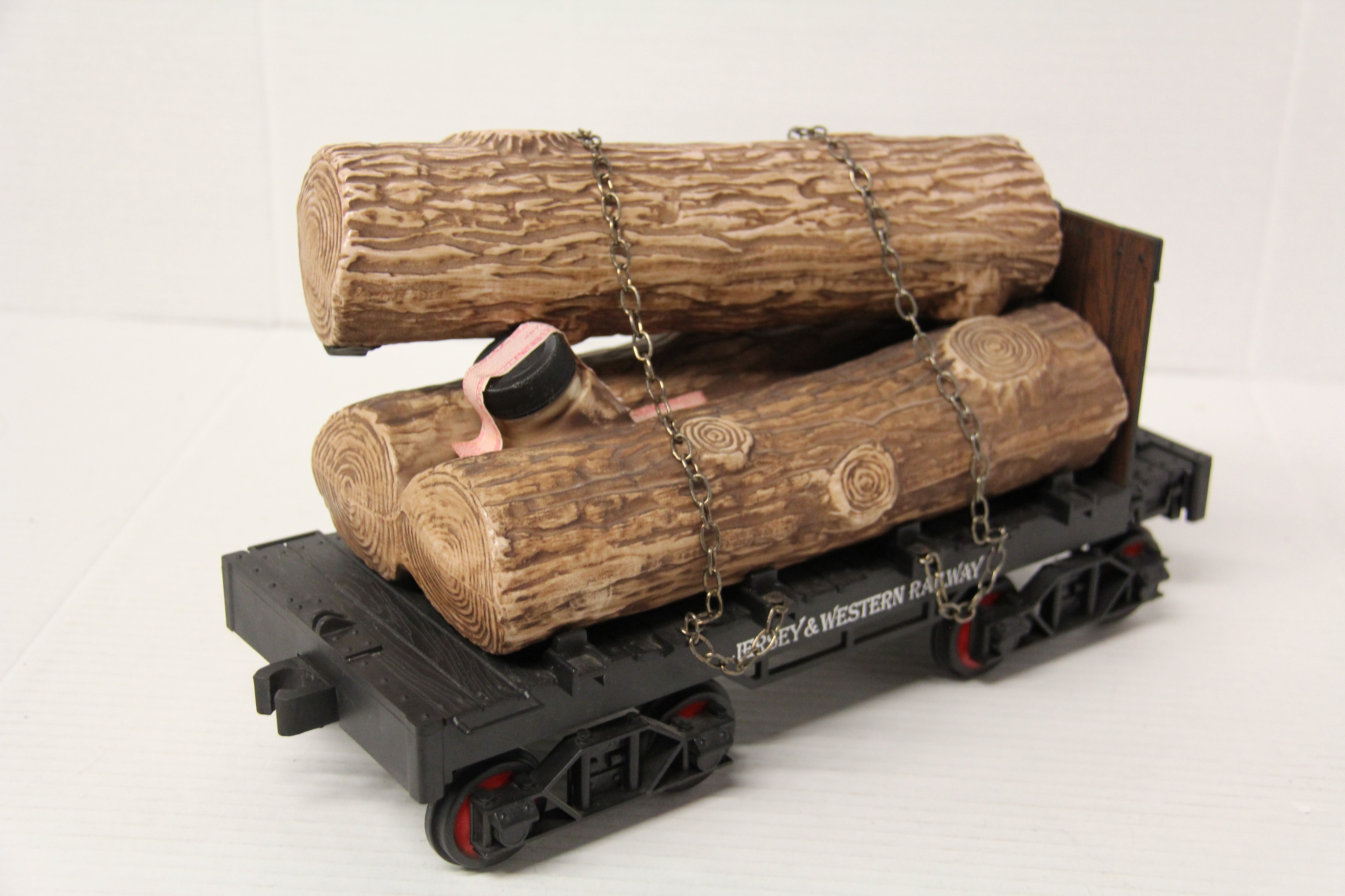 1984 Jim Beam Jersey & Western Railway Flat Car w/ Log Load Decanter-Second hand-M7219