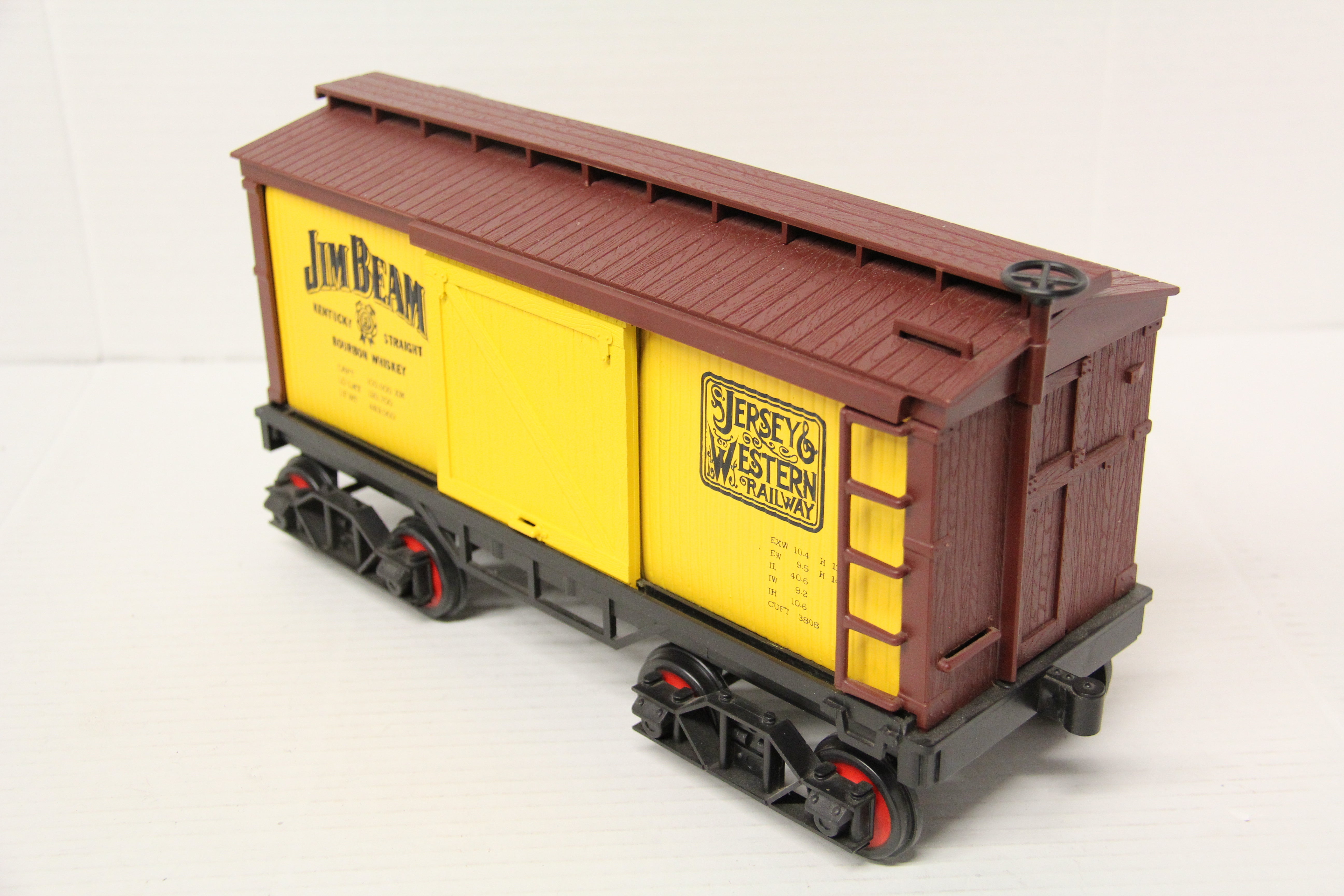 Jim Beam Jersey & Western Yellow Box Car Decanter-Second hand-M7224 - MrMuffin'sTrains