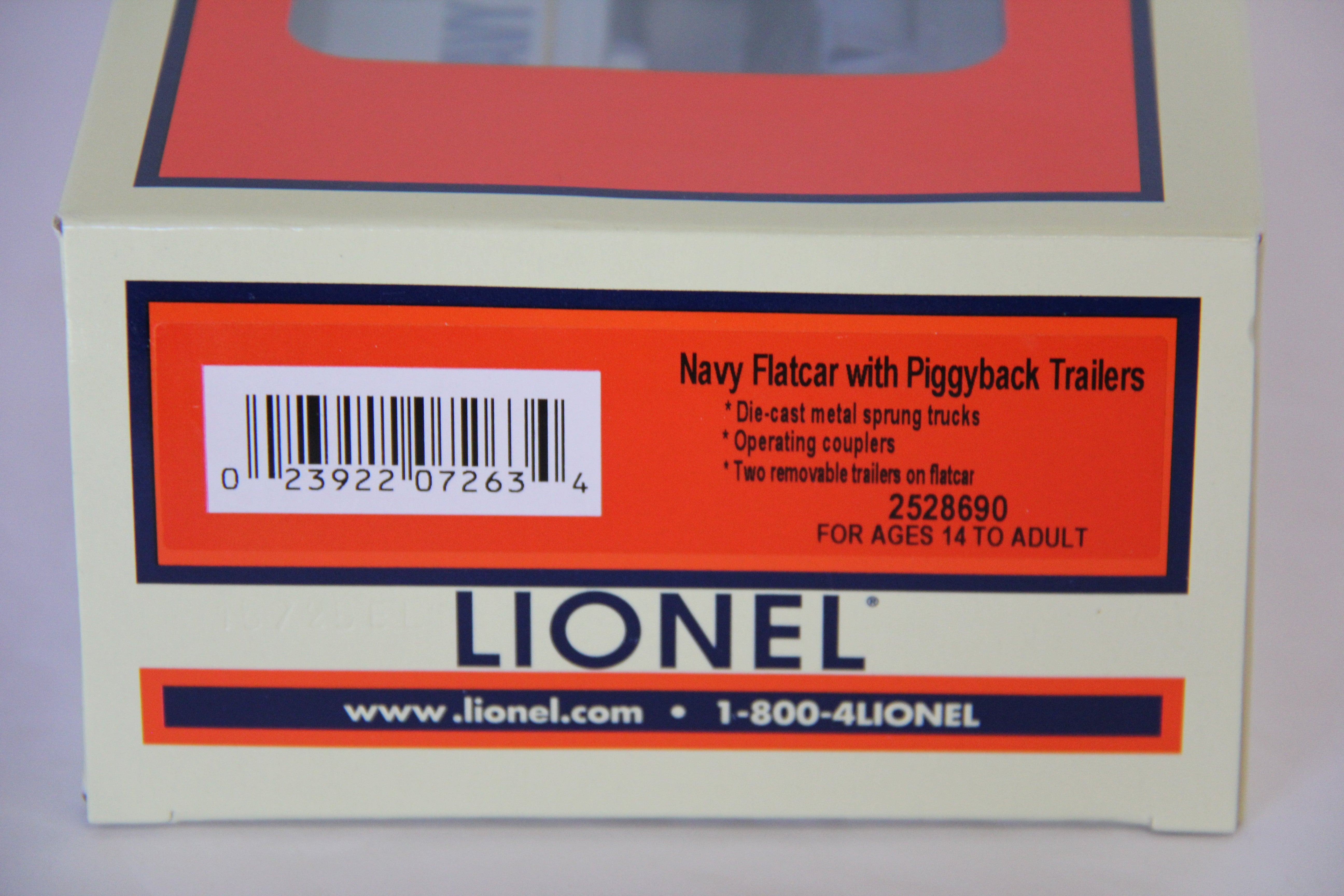 Lionel 2528690 Navy Flatcar with Piggyback Trailers-Second hand-M7625