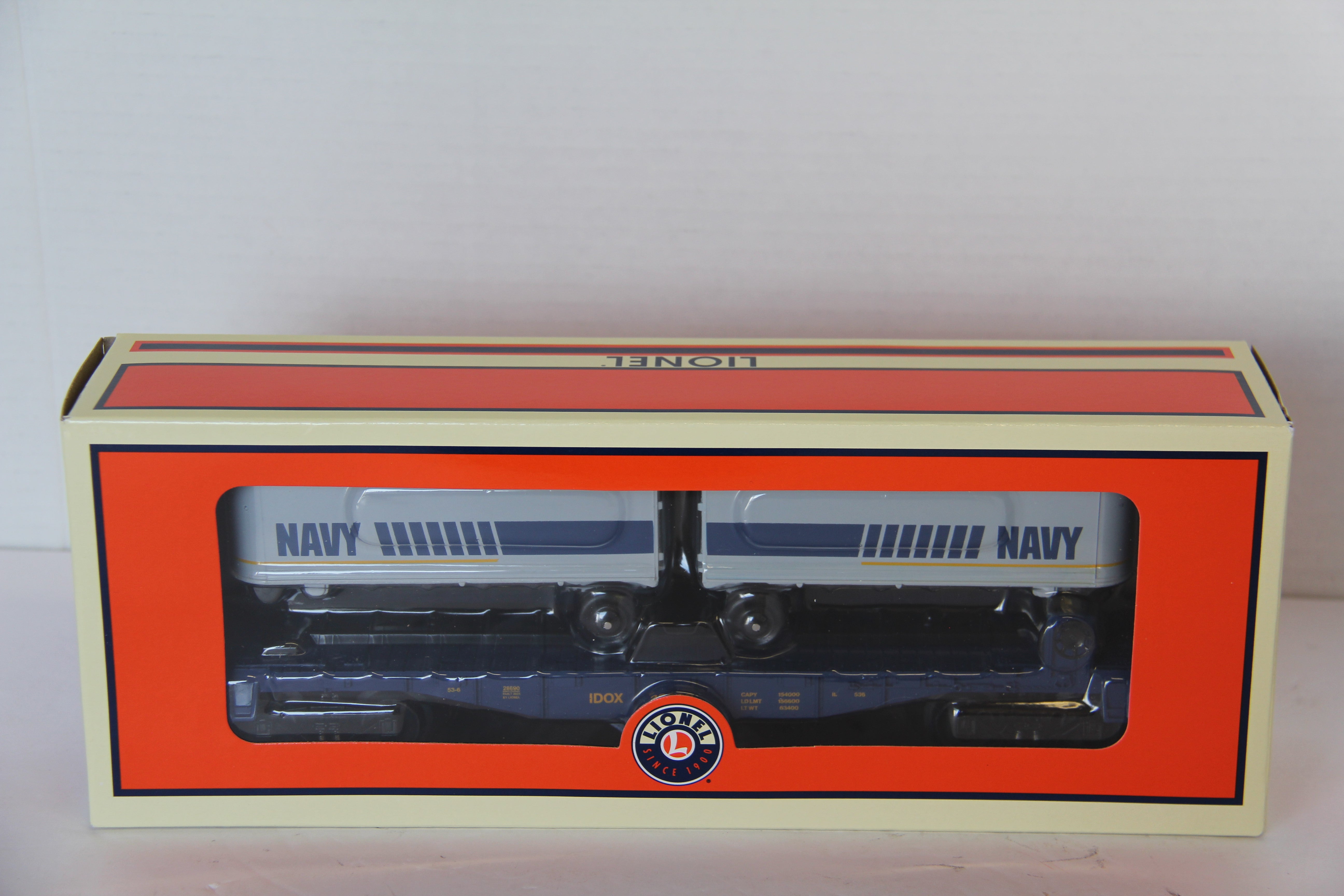 Lionel 2528690 Navy Flatcar with Piggyback Trailers-Second hand-M7625