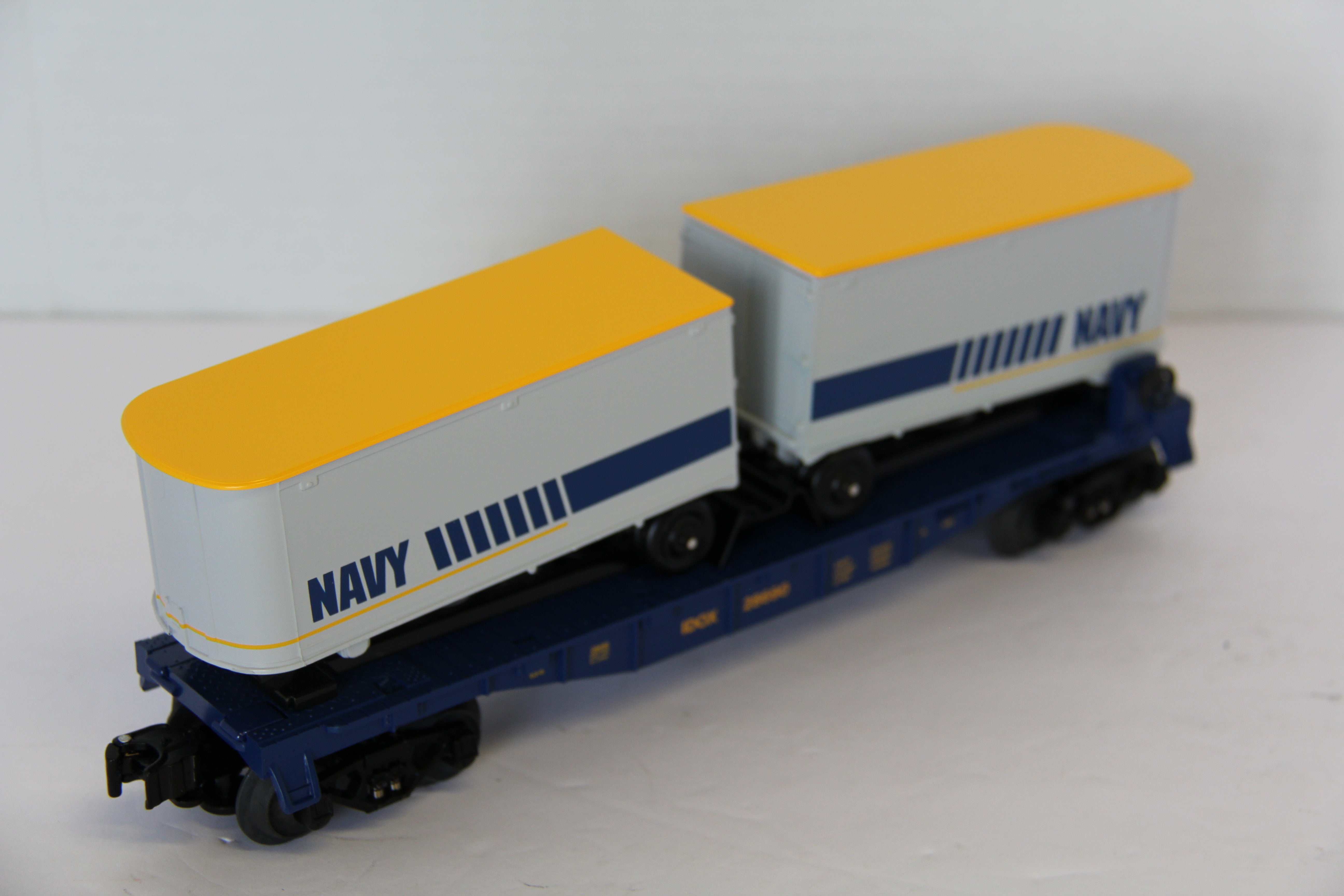 Lionel 2528690 Navy Flatcar with Piggyback Trailers-Second hand-M7625