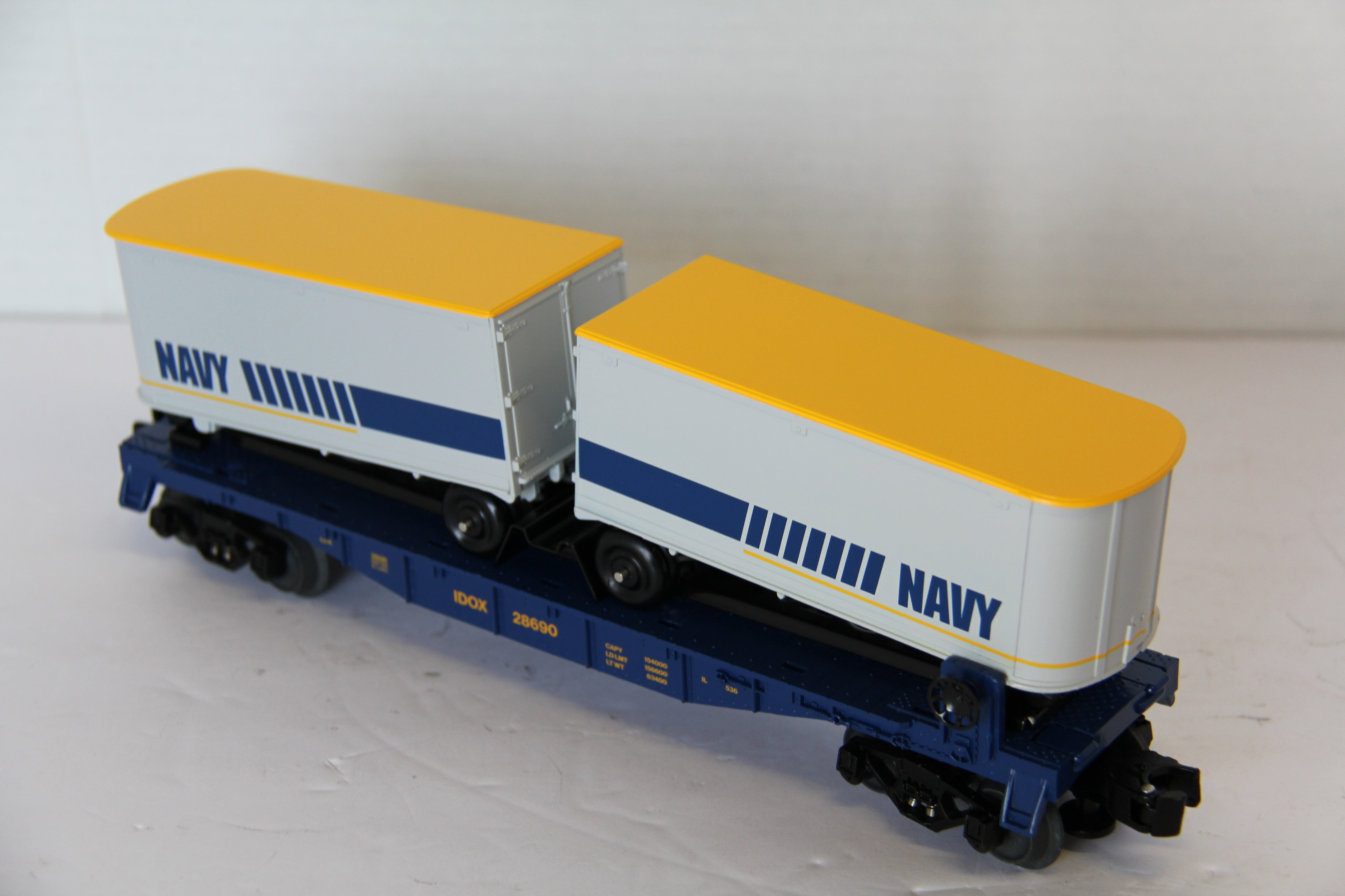 Lionel 2528690 Navy Flatcar with Piggyback Trailers-Second hand-M7625
