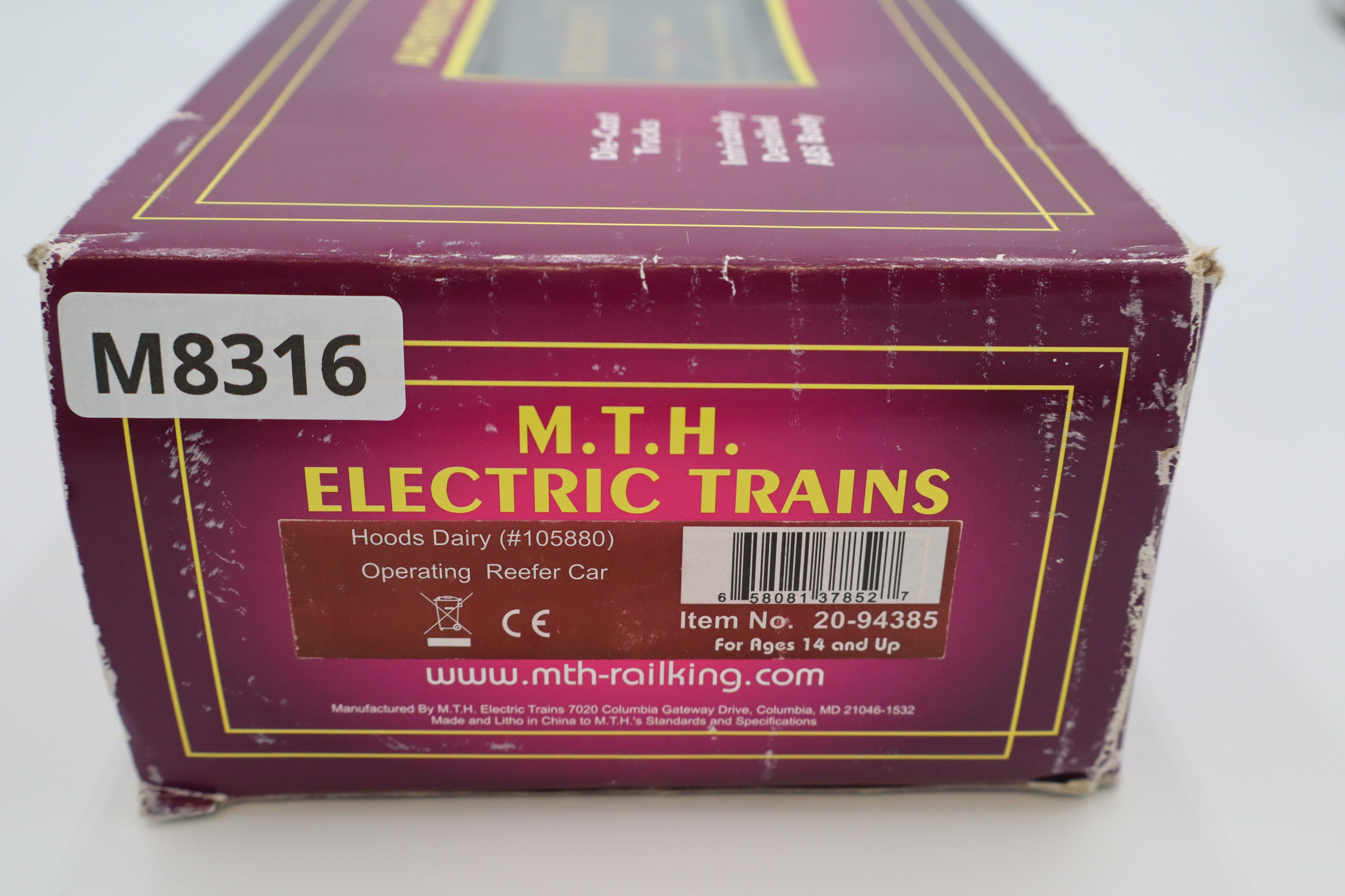 MTH 20-94385 Hood's Dairy Operating Reefer-Second hand-M8316