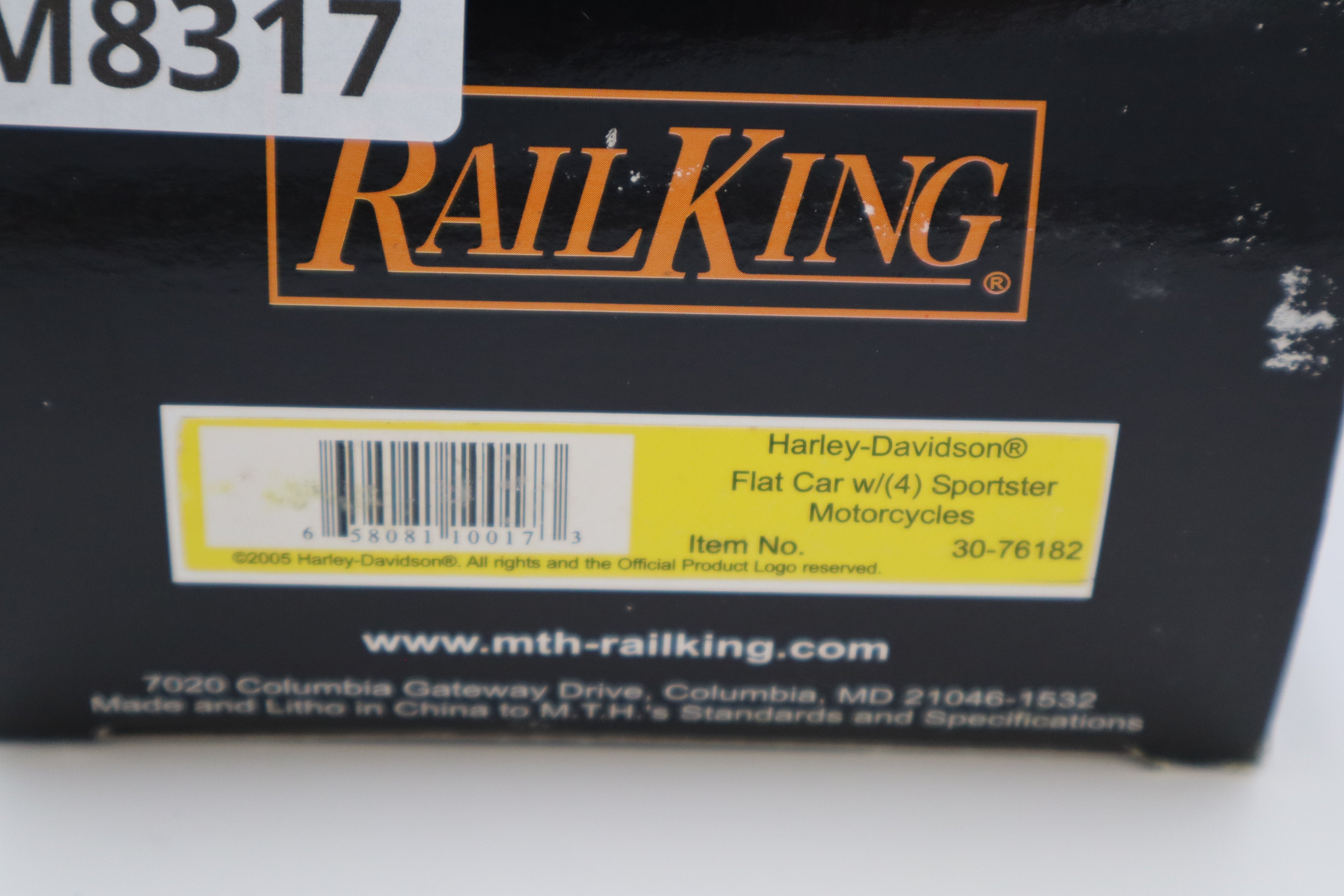 Rail King 30-76182 Harley Davidson Flat Car w/ 4 Sportster Motorcycles-Second hand-M8317