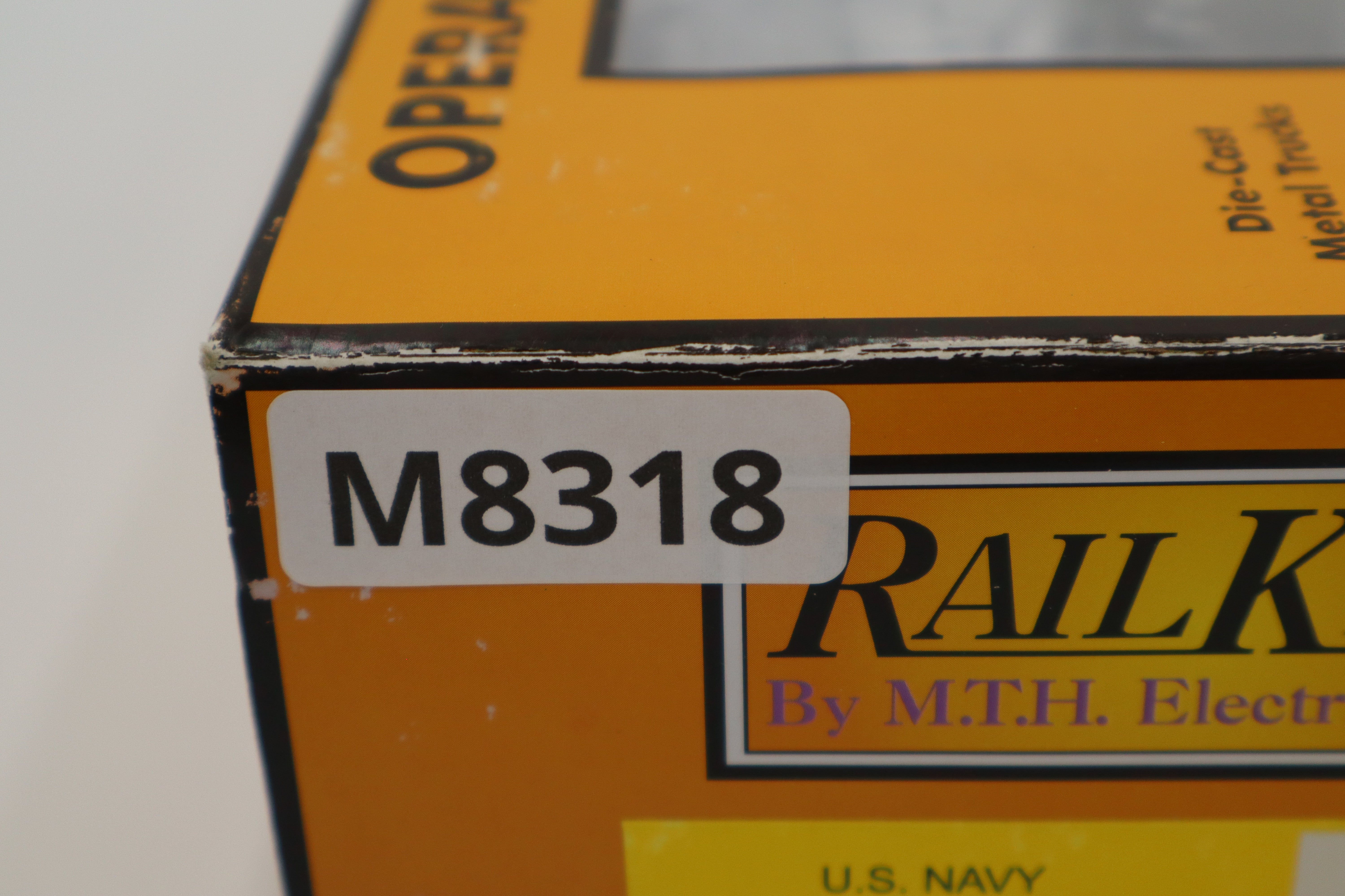 Rail King 30-79339 US Navy Flatcar w/ Operating Helicopter-Second hand-M8318