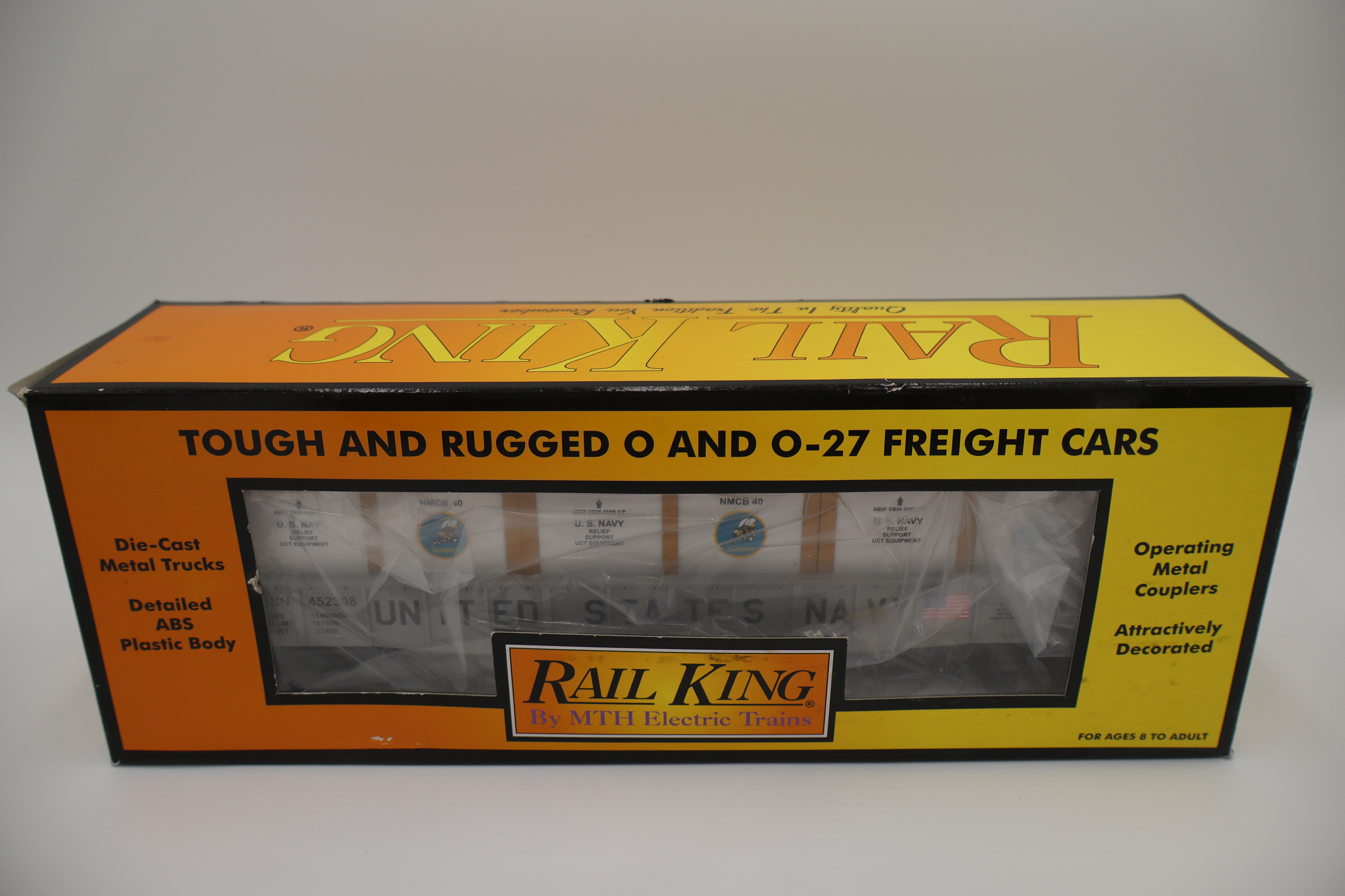 Rail King 30-72024 US Navy Gondola w/ Crates-Second hand-M8319